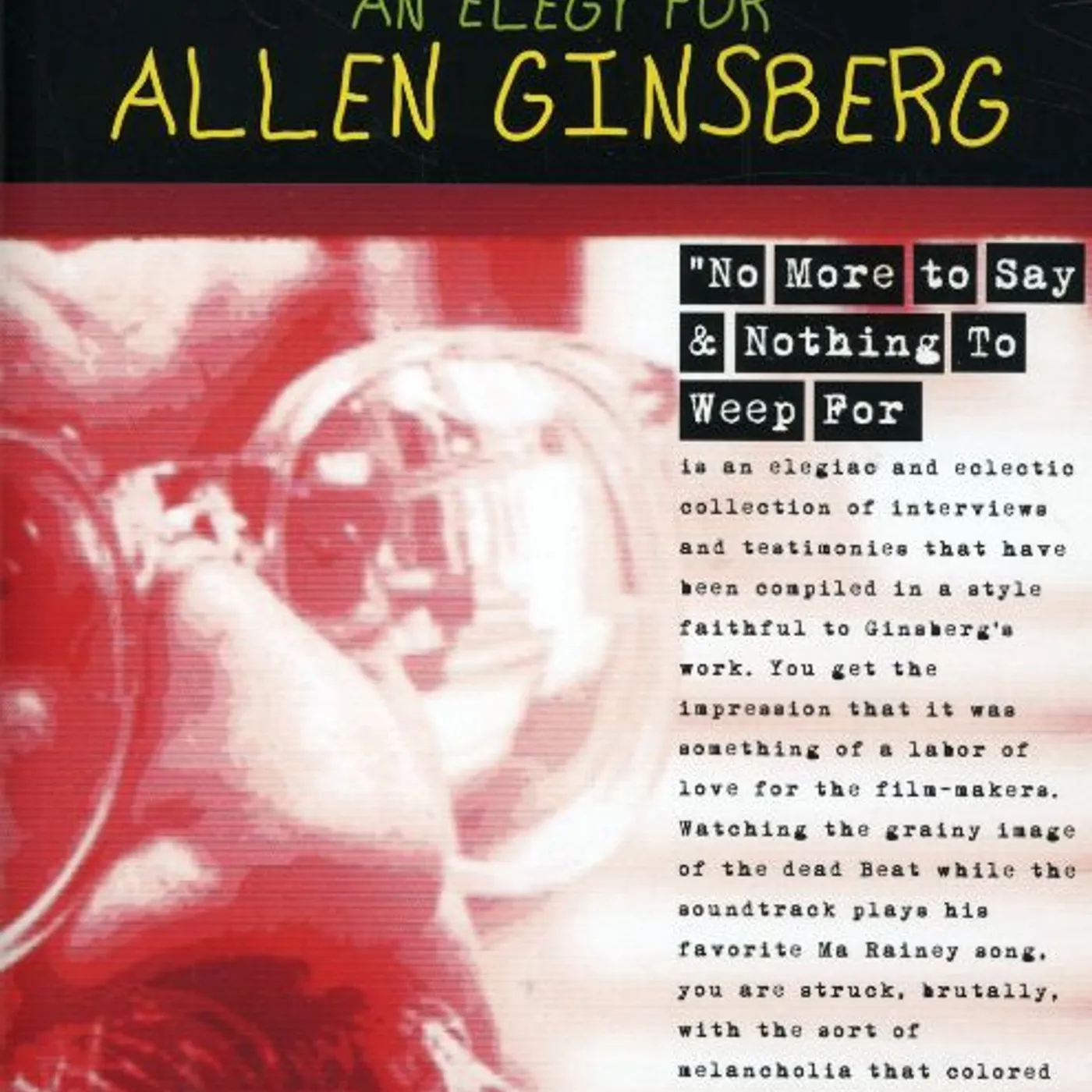 Allen Ginsberg ELEGY DVD