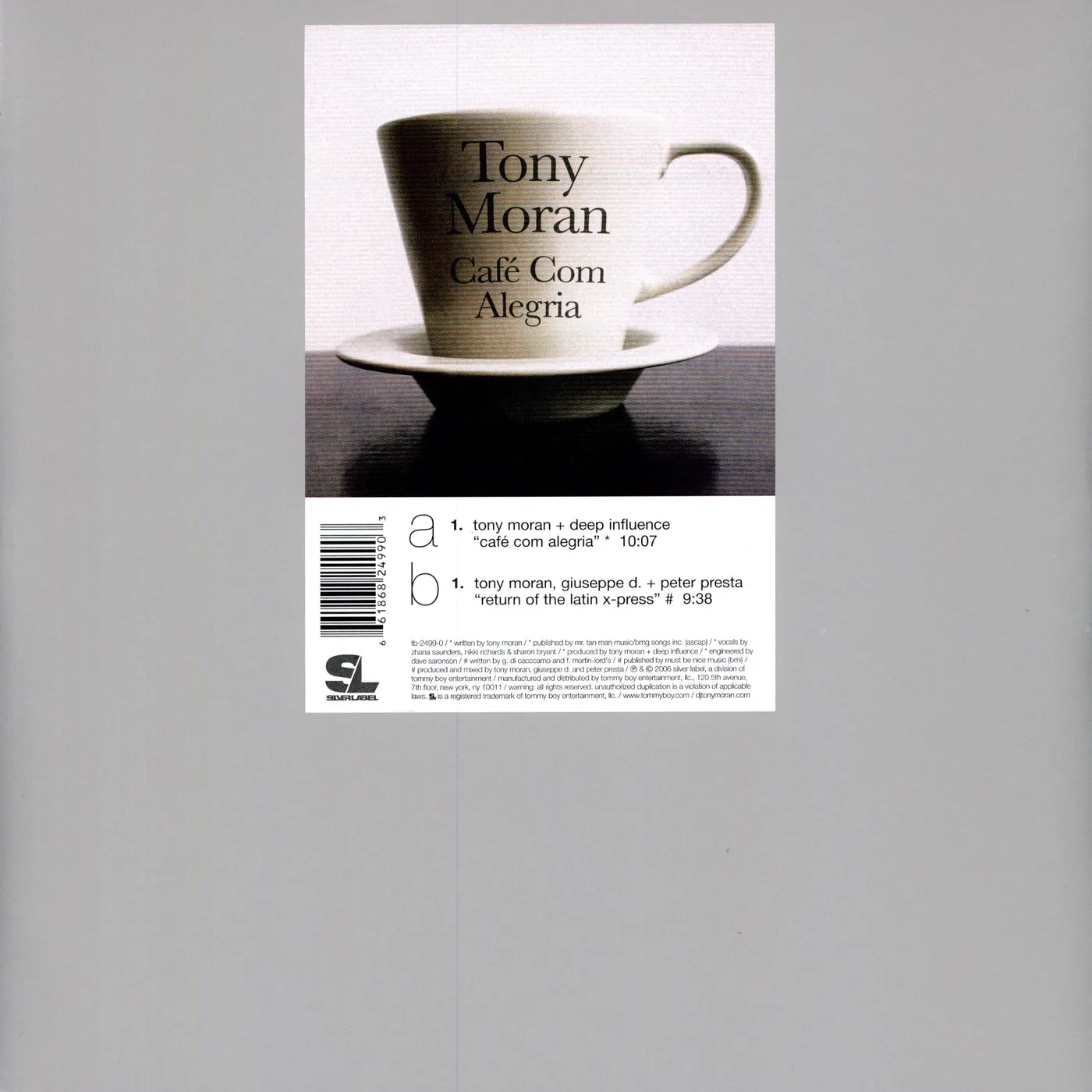 Tony Moran CAFE COM ALEGRIA / RETURN TO THE LATIN X Vinyl Record