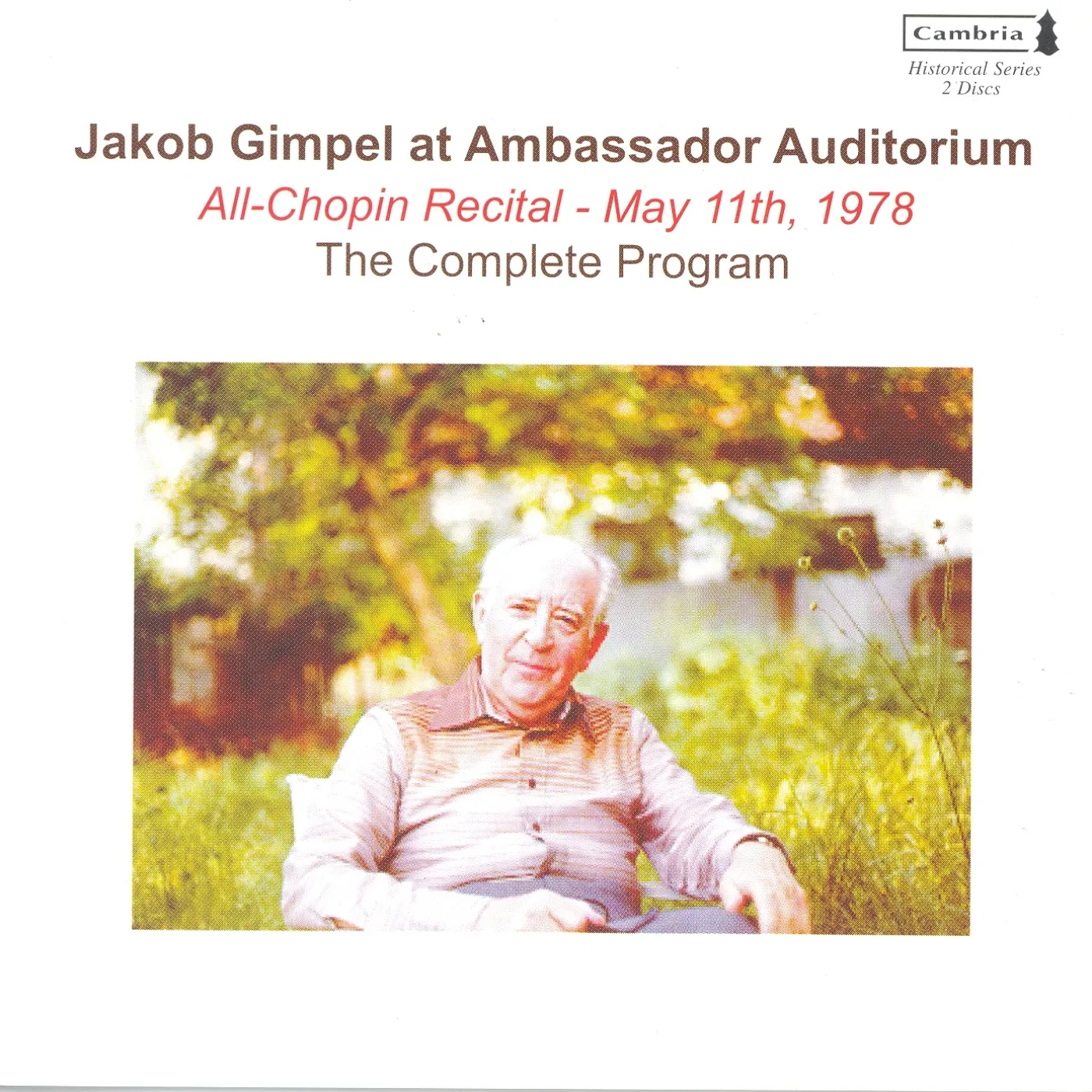 Frédéric Chopin AMBASSADOR AUDITORIUM MAY 1978 CD