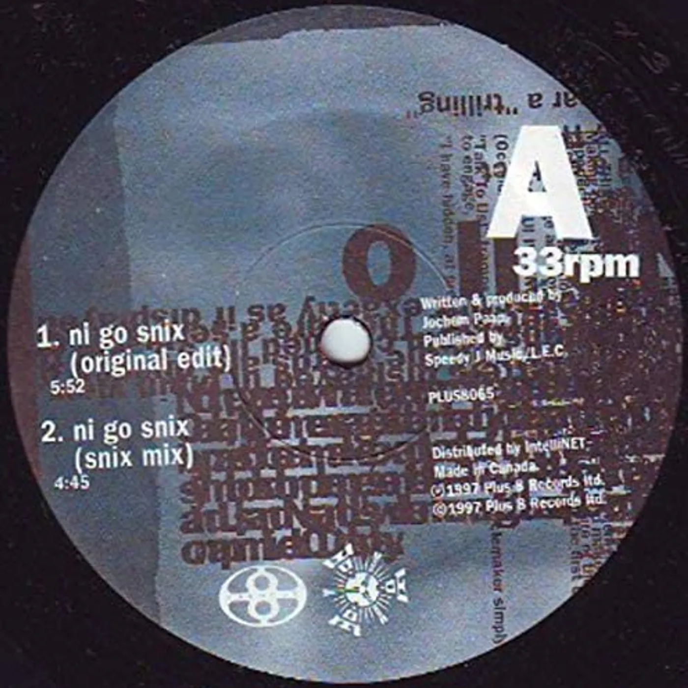 Speedy J Ni Go Snix Vinyl Record