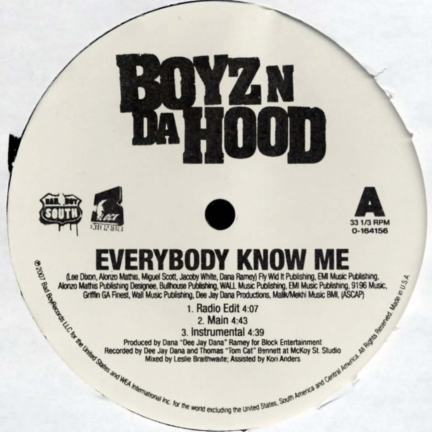 Boyz N Da Hood EVERYBODY KNOW ME Vinyl Record