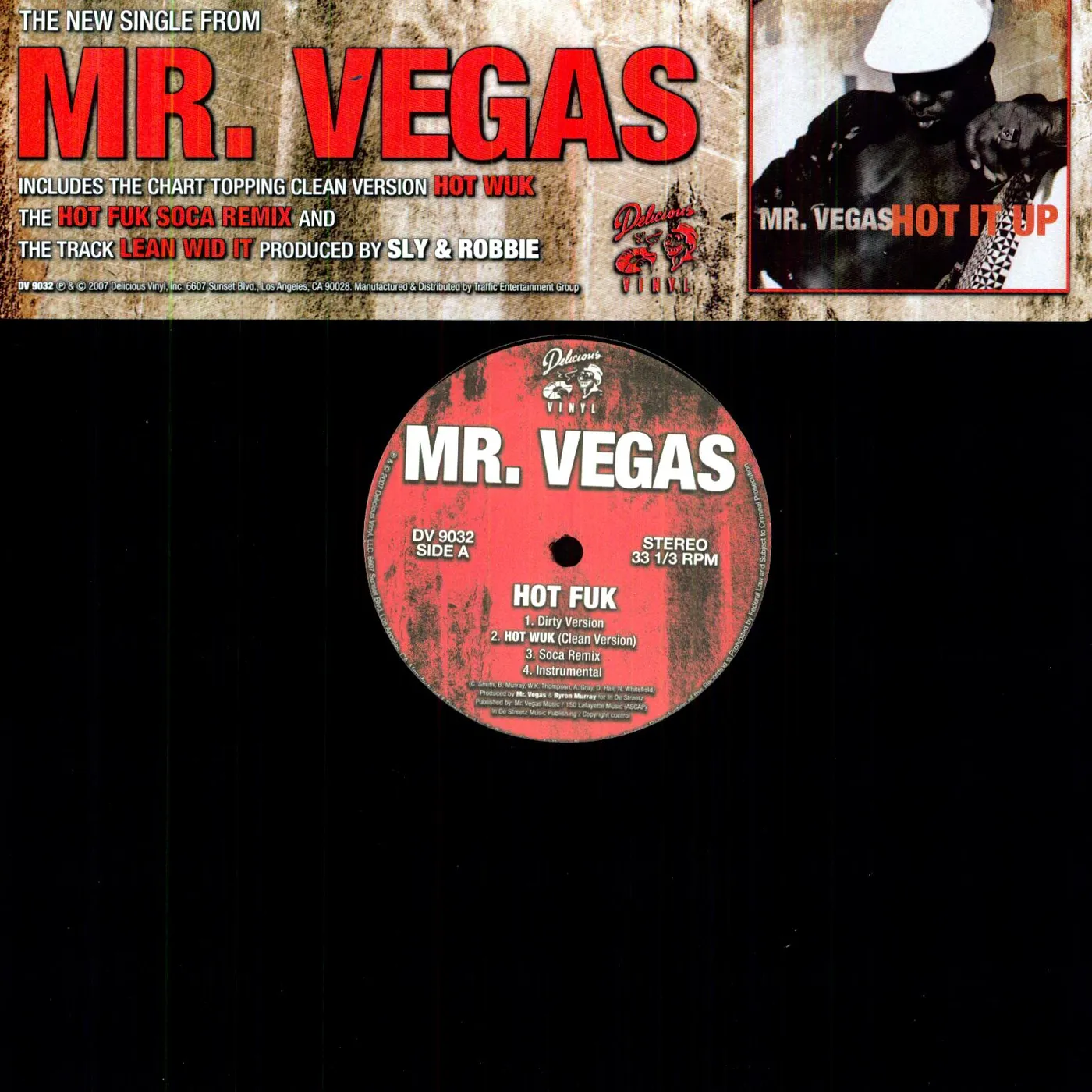 Mr. Vegas HOT FUK / LEAN WID IT Vinyl Record