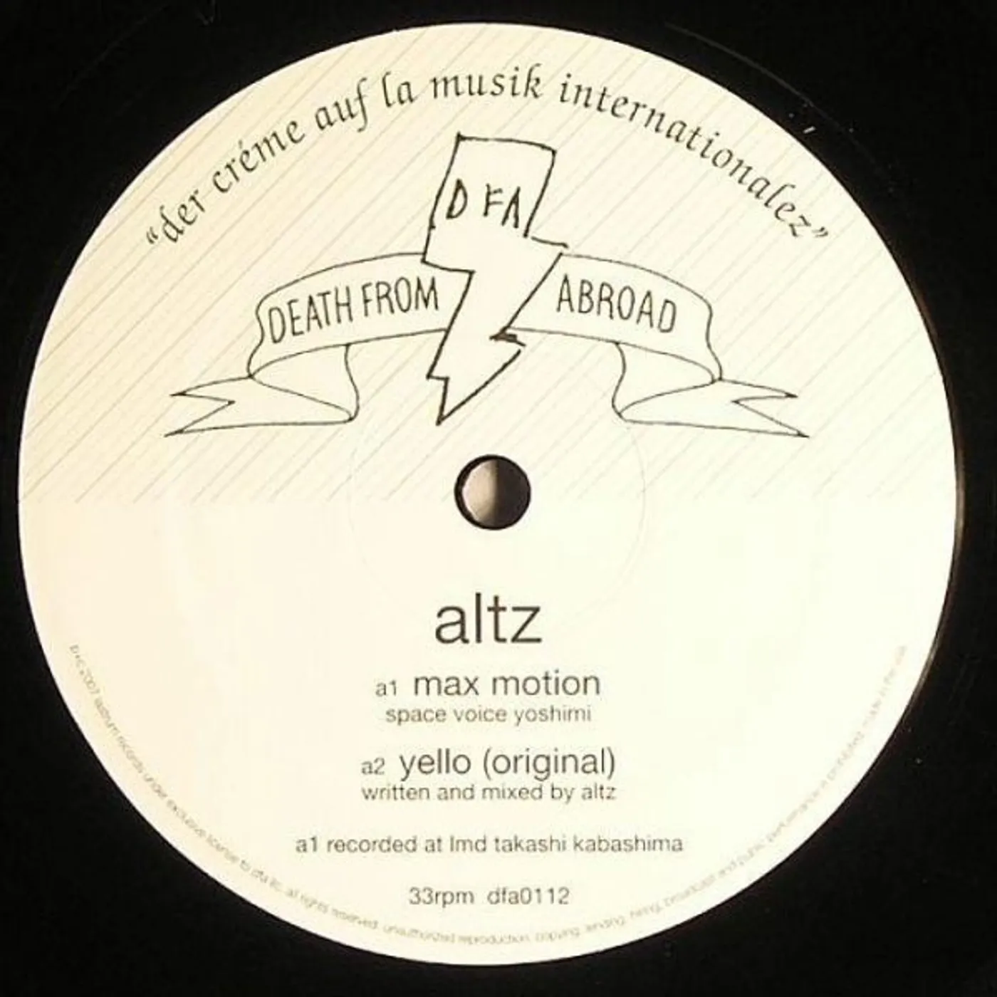 Altz Max Motion Vinyl Record