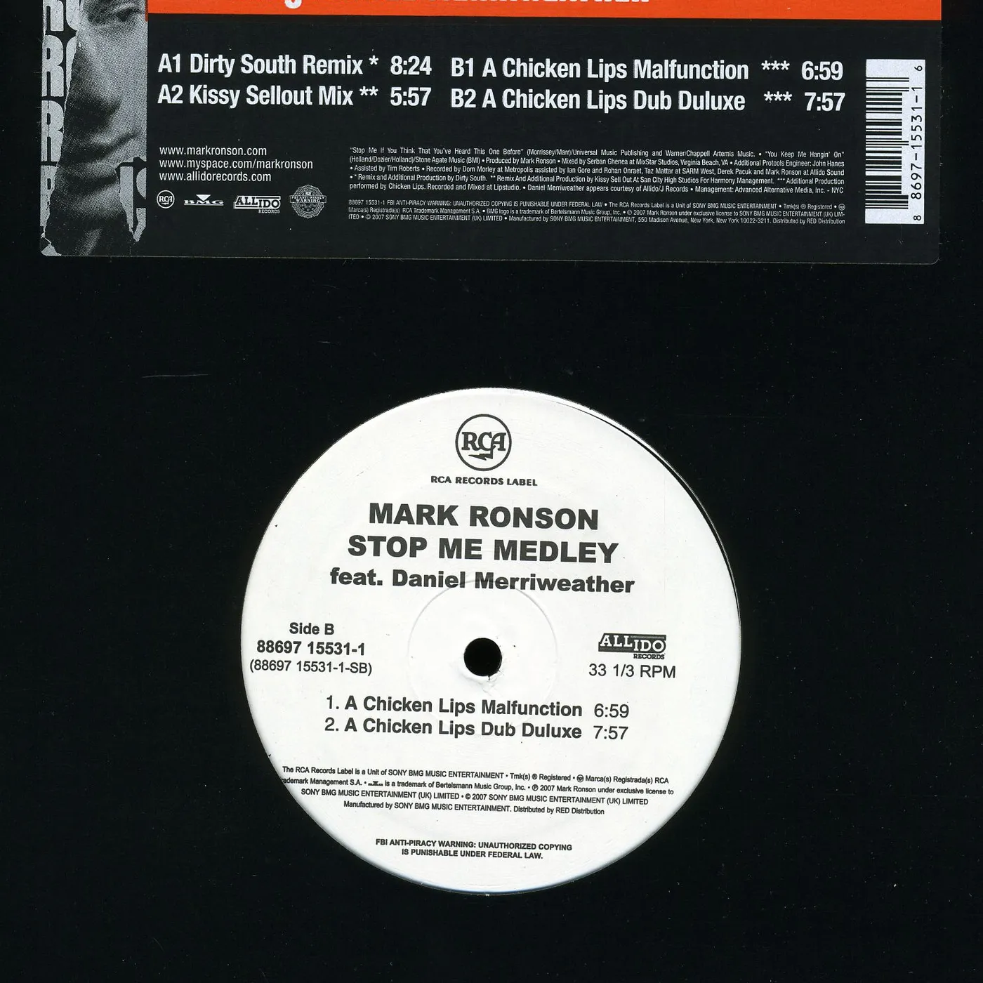 Mark Ronson STOP ME (X4) Vinyl Record