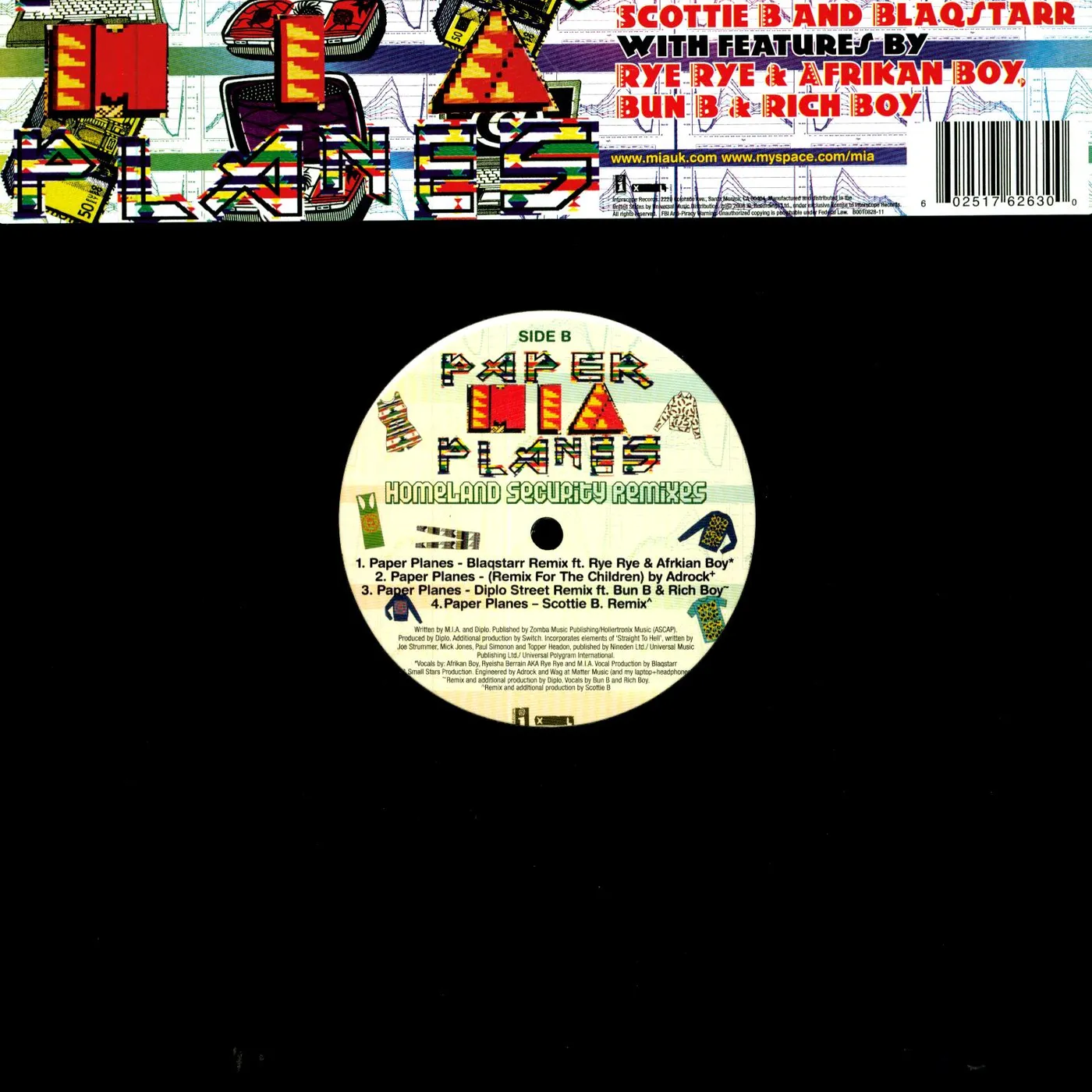 M.I.A. PAPER PLANES: HOMELAND SECURITY REMIXES (X8) Vinyl Record