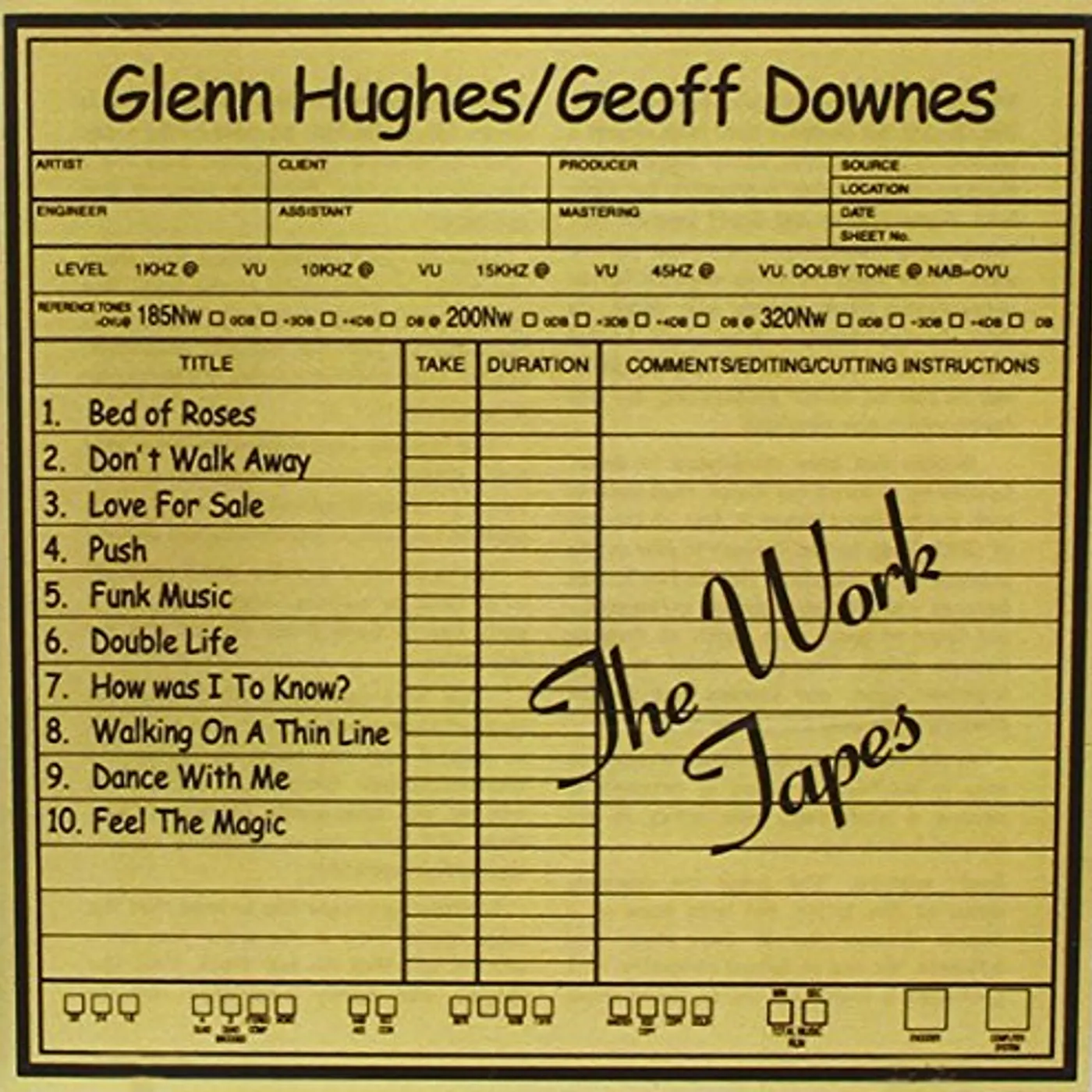 Glenn Hughes WORK TAPES CD