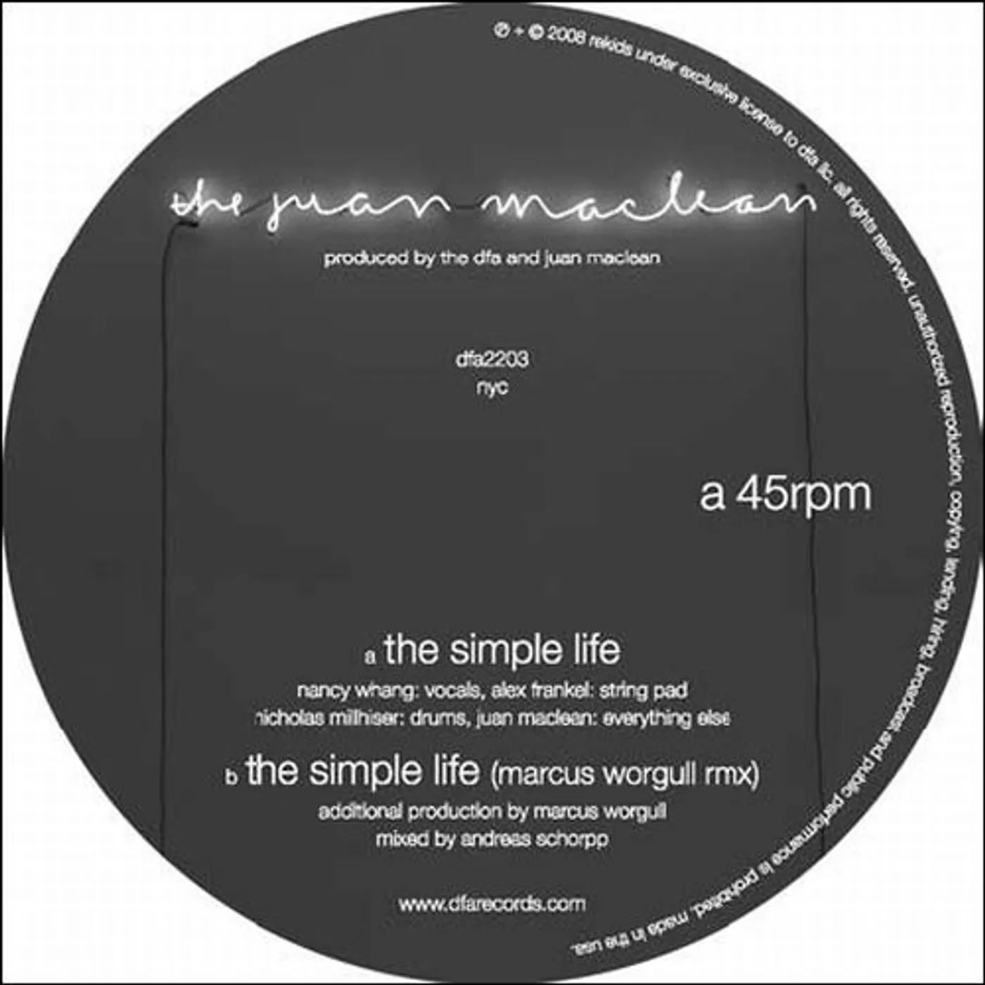 The Juan McLean SIMPLE LIFE Vinyl Record