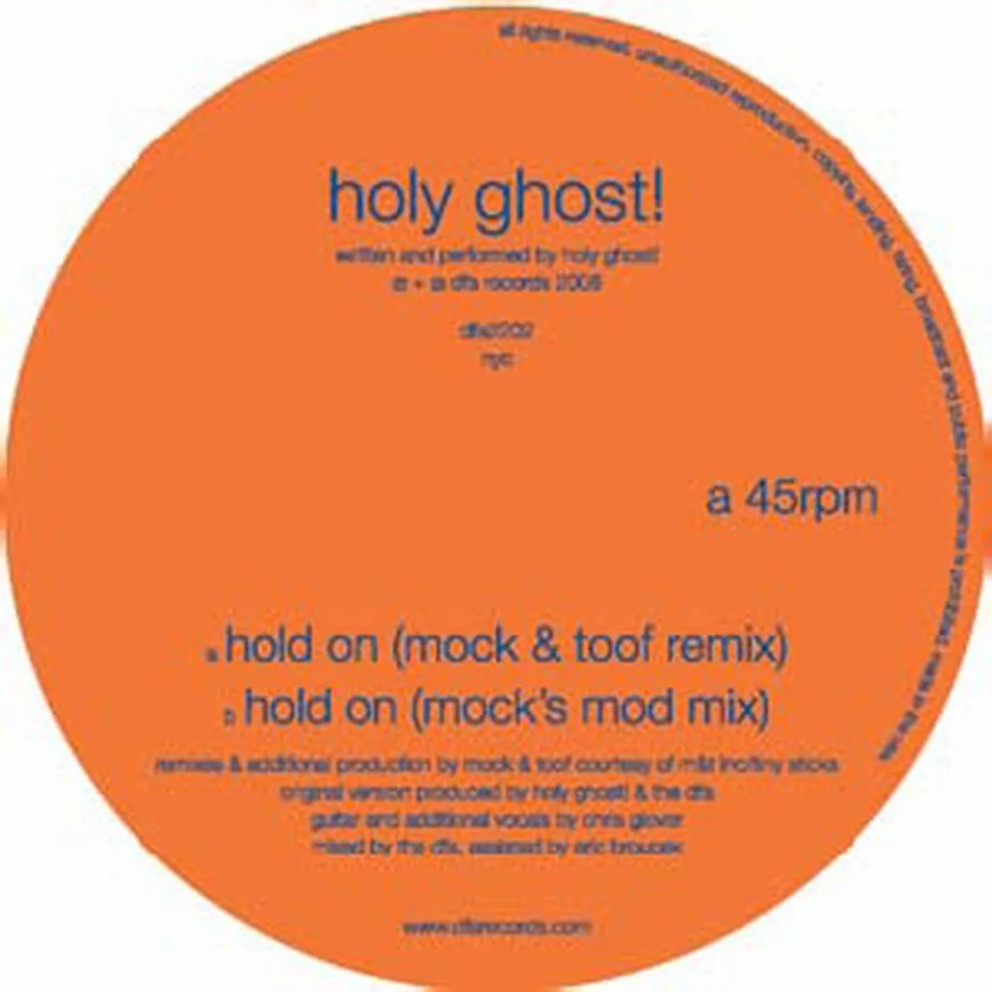 Holy Ghost! HOLD ON: REMIX Vinyl Record