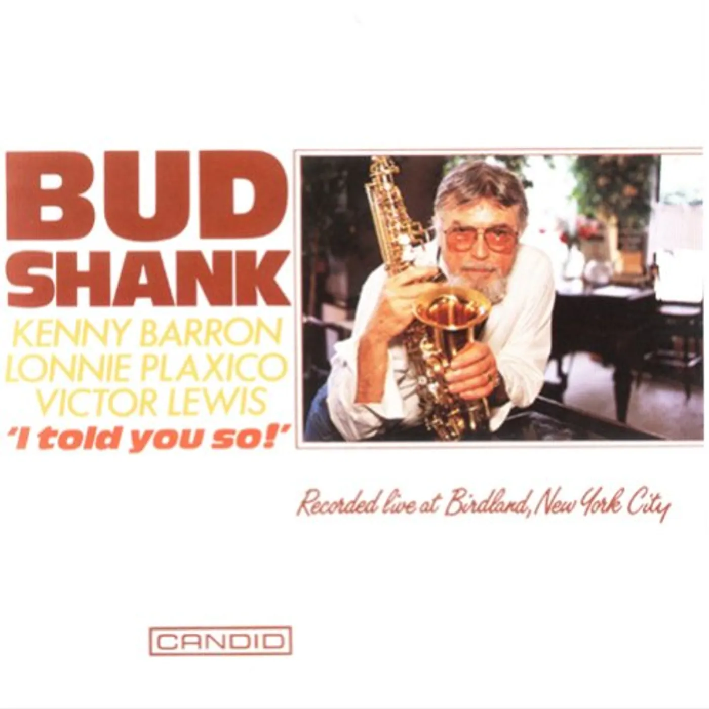 Bud Shank I TOLD YOU SO CD
