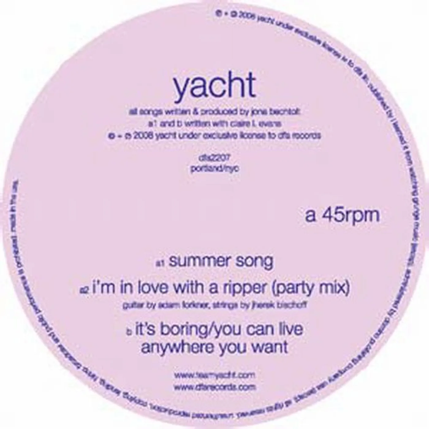 YACHT Summer Song Vinyl Record