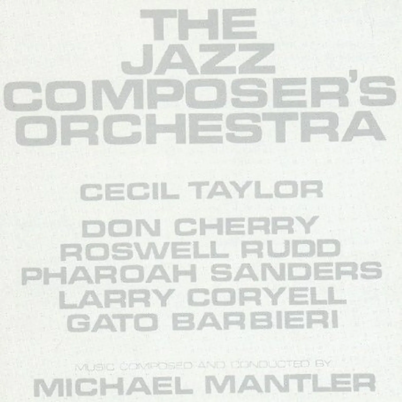 Michael Mantler JAZZ COMPOSER'S ORCHESTRA CD