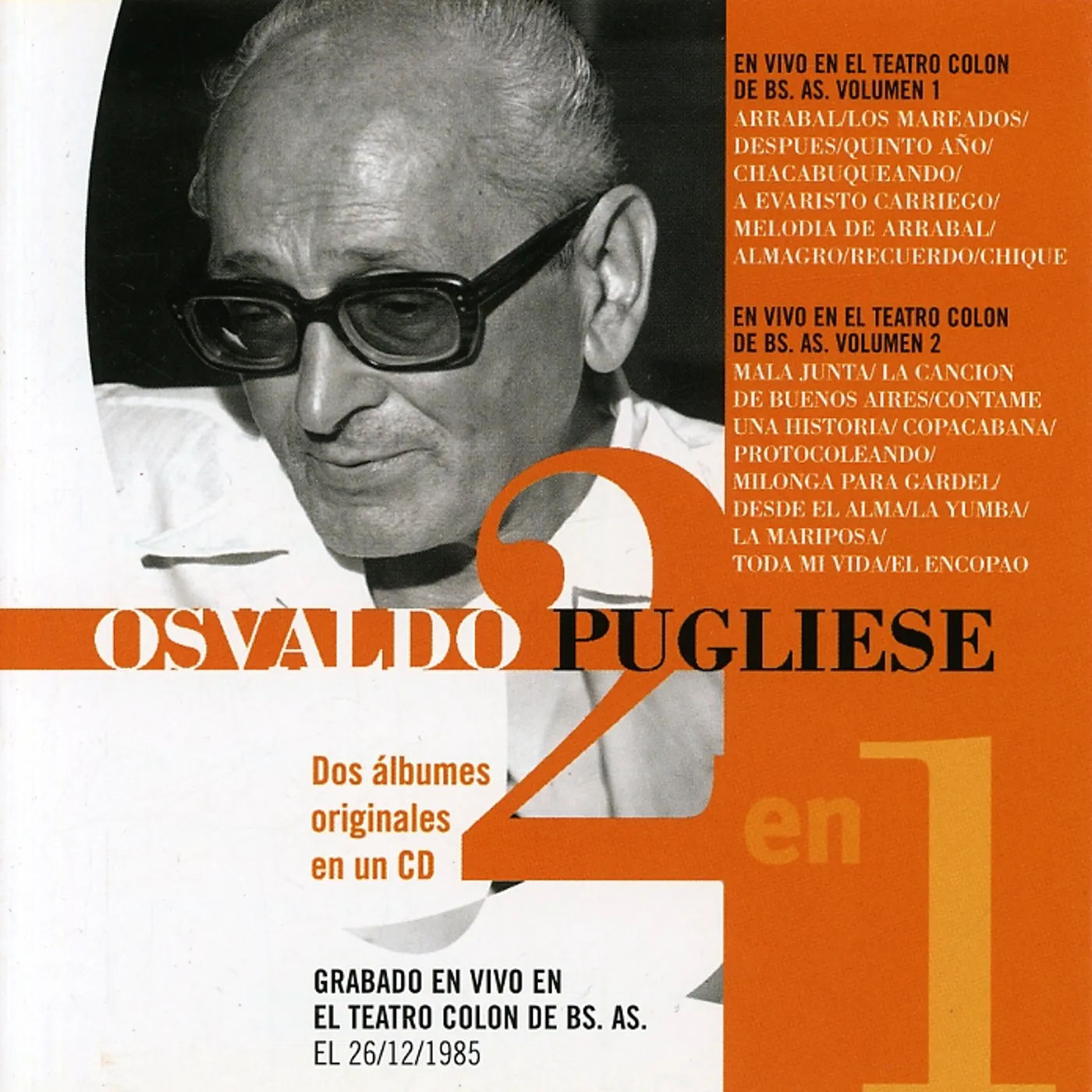 Osvaldo Pugliese EN EL COLON VOL 1 & 2 CD