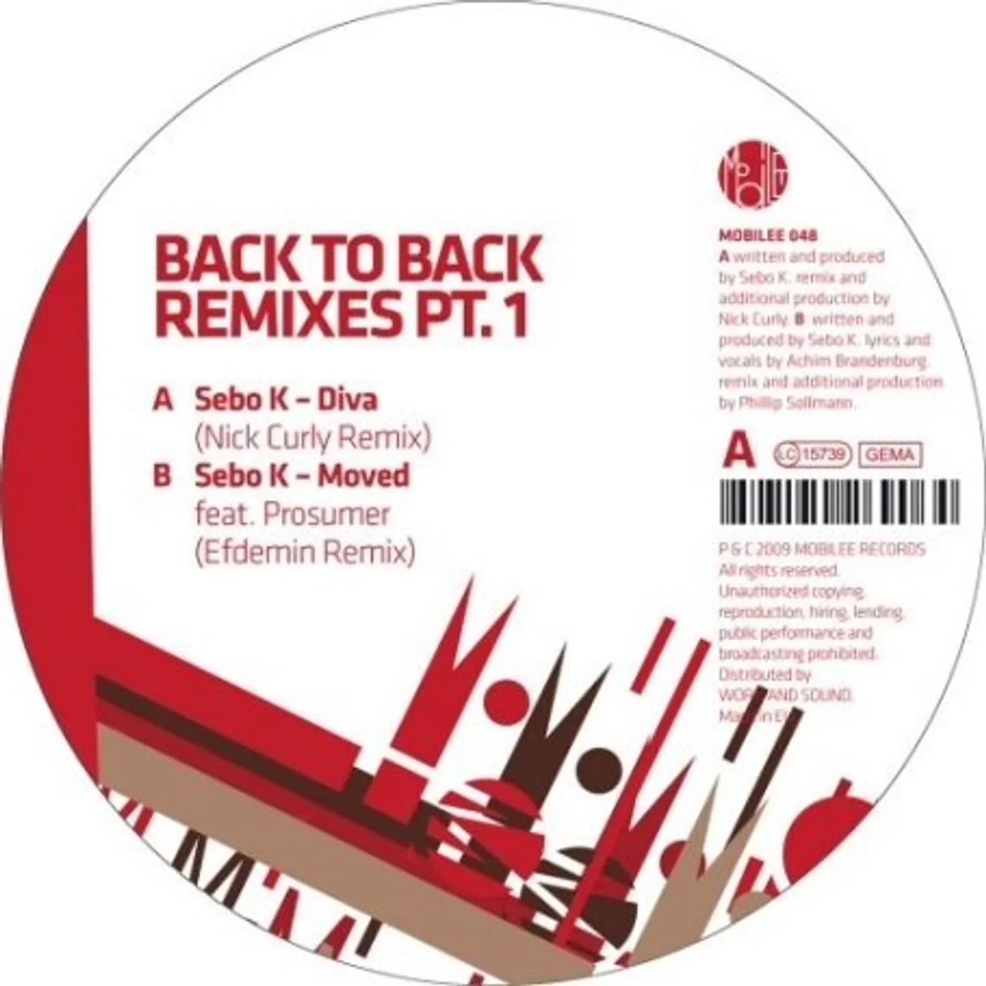 Sebo K BACK TO BACK REMIXES PT 1 Vinyl Record