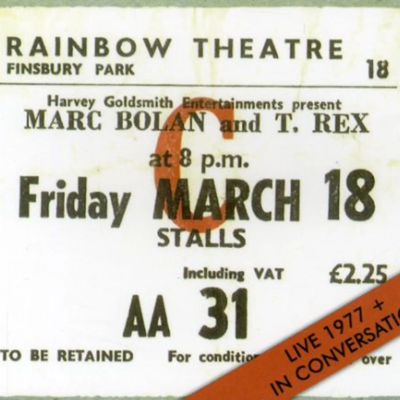 Marc Bolan / T.Rex LIVE 1977 / IN CONVERSATION CD