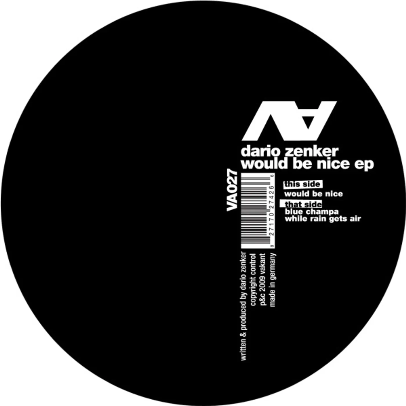 Dario Zenker WOULD BE NICE Vinyl Record