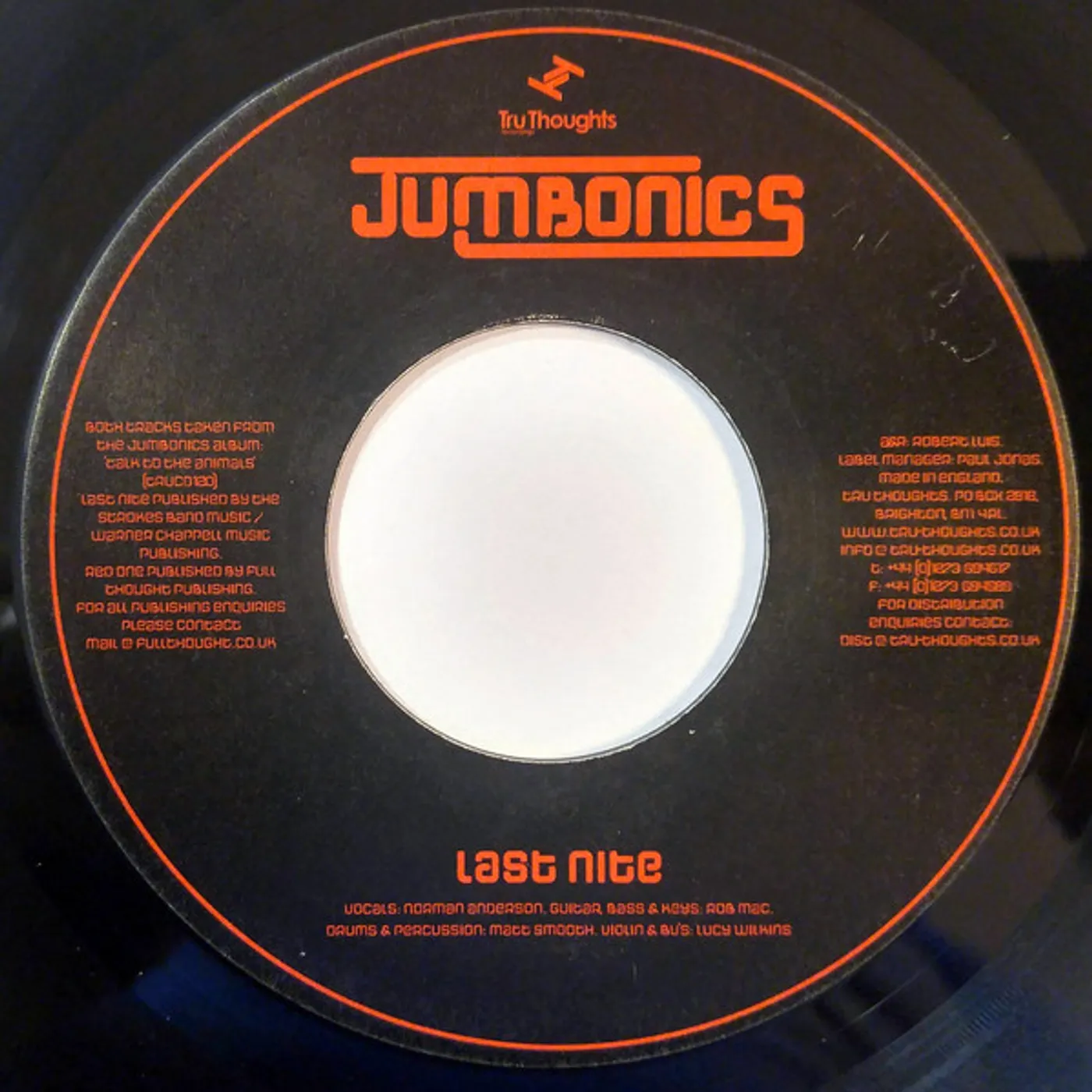 Jumbonics LAST NITE Vinyl Record