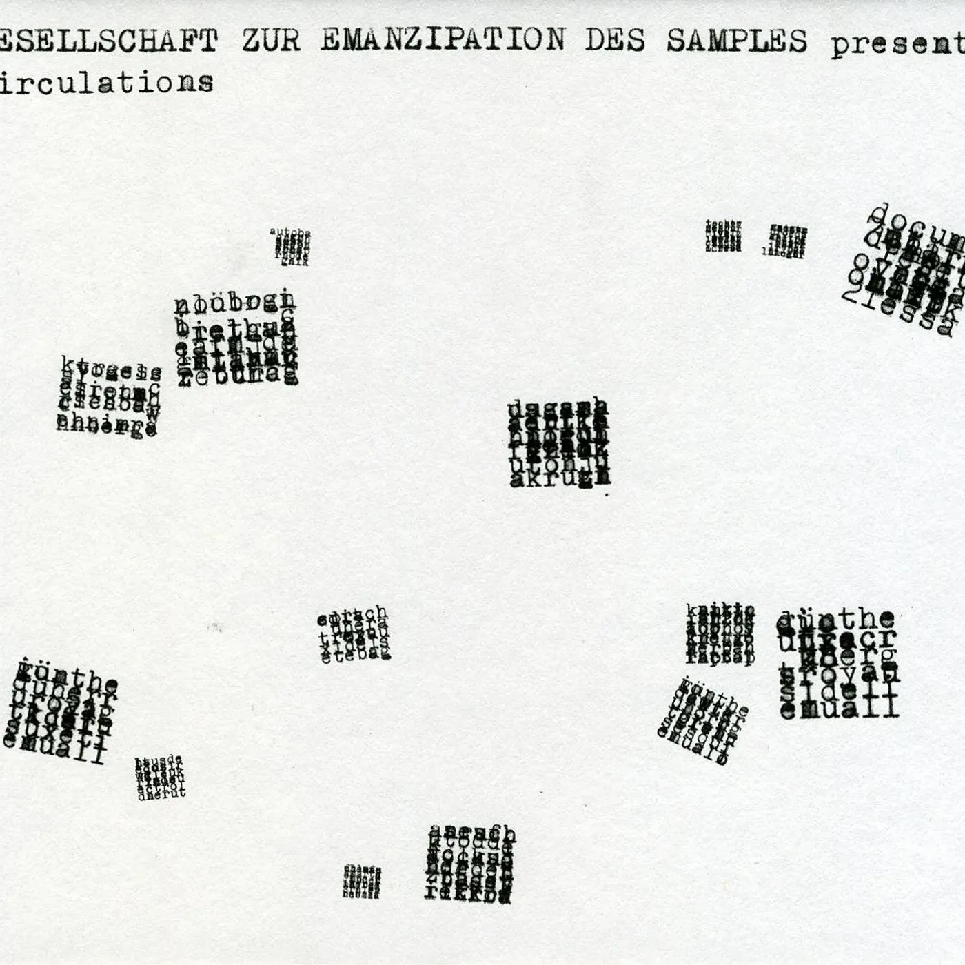 Gesellschaft Zur Emanzipation Des Samples CIRCULATIONS CD