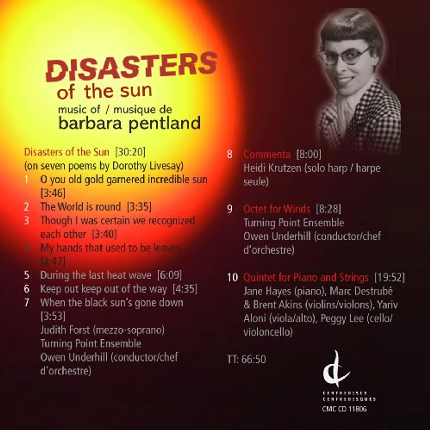 Barbara Pentland DISASTERS OF THE SUN CD