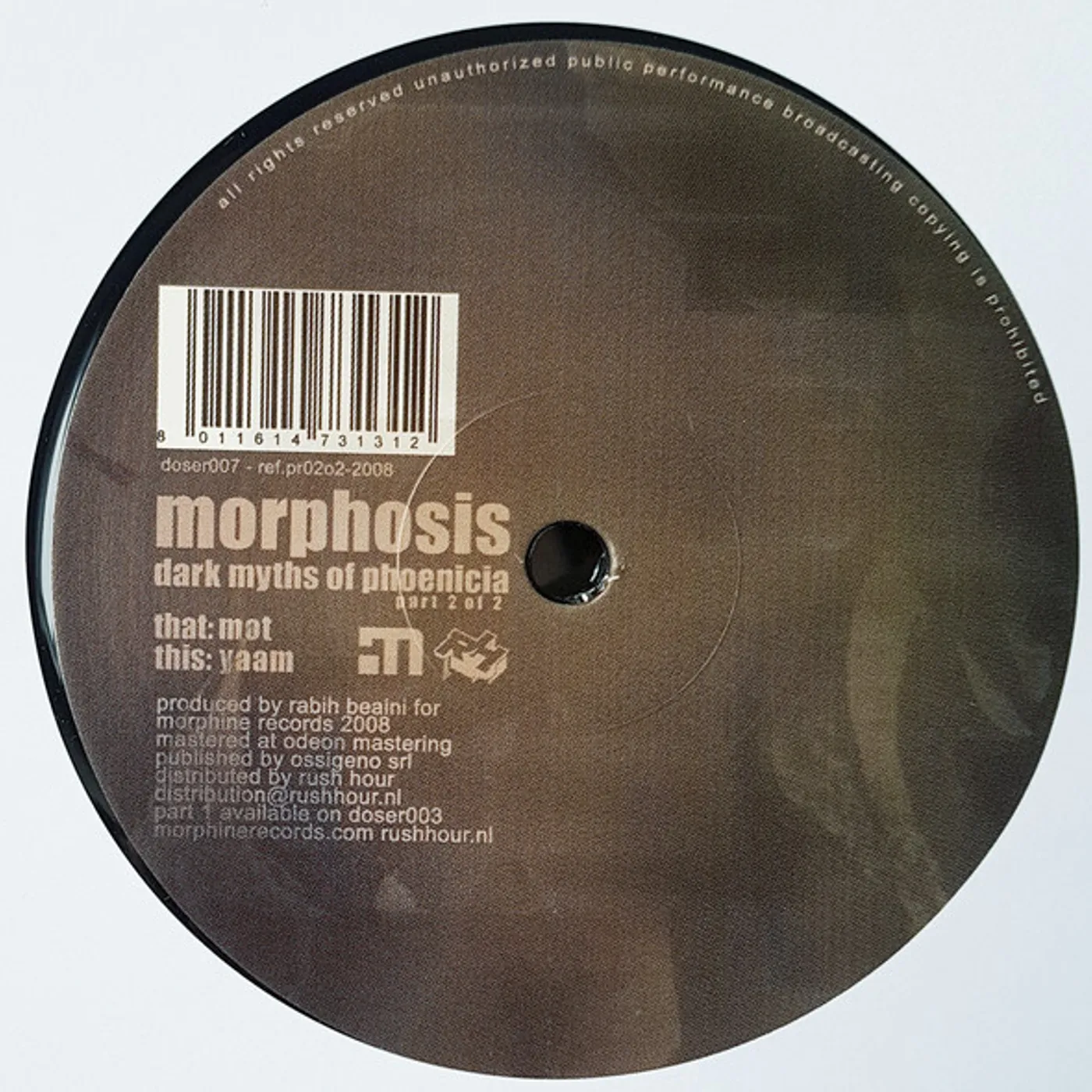Morphosis DARK MYTHS OF PHOENICIA PART 2 OF 2 (EP) Vinyl Record