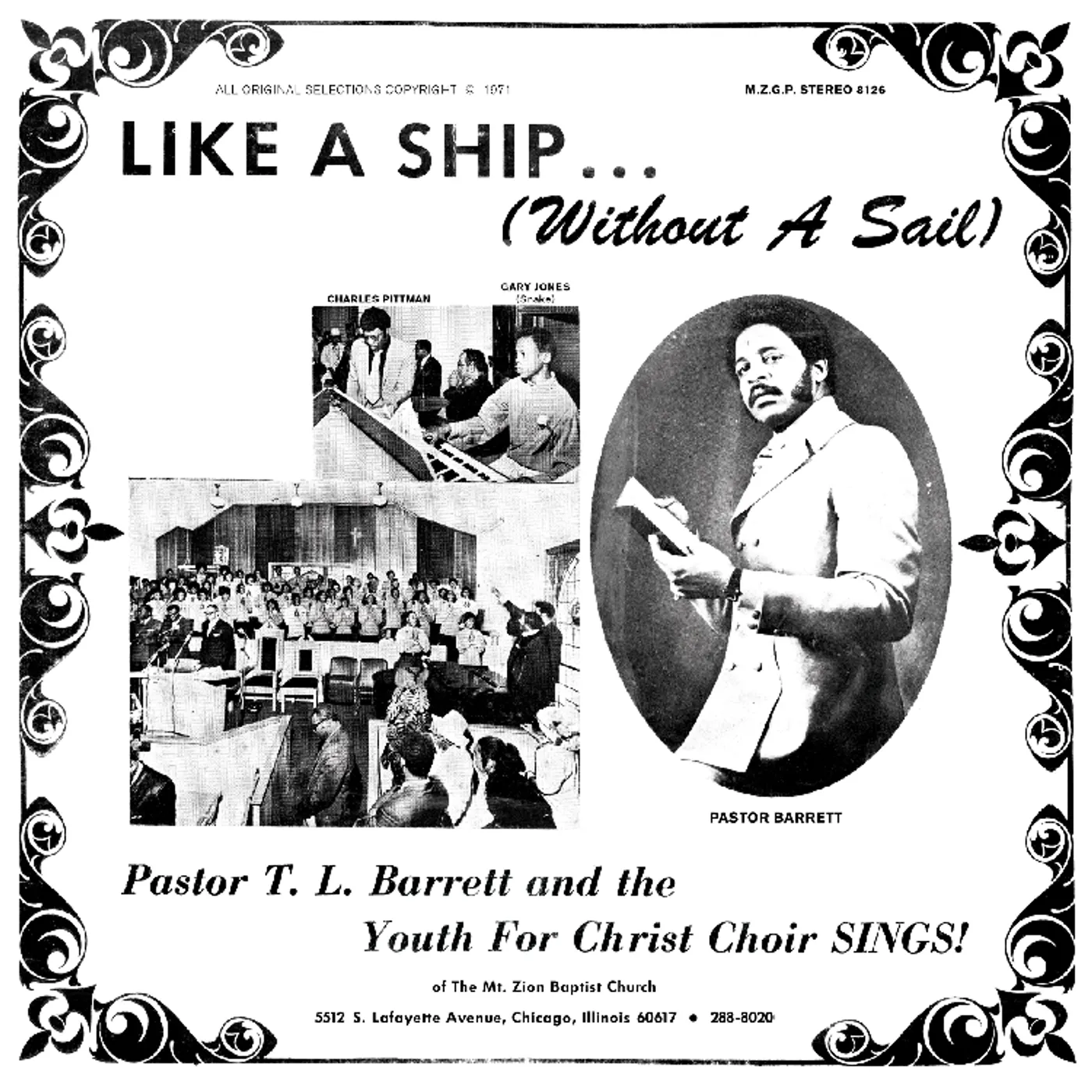 Pastor T.L. Barrett and the Youth for Christ Choir LIKE A SHIP WITHOUT A SAIL Vinyl Record