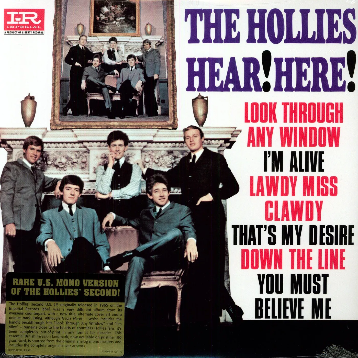 The Hollies HEAR HERE Vinyl Record