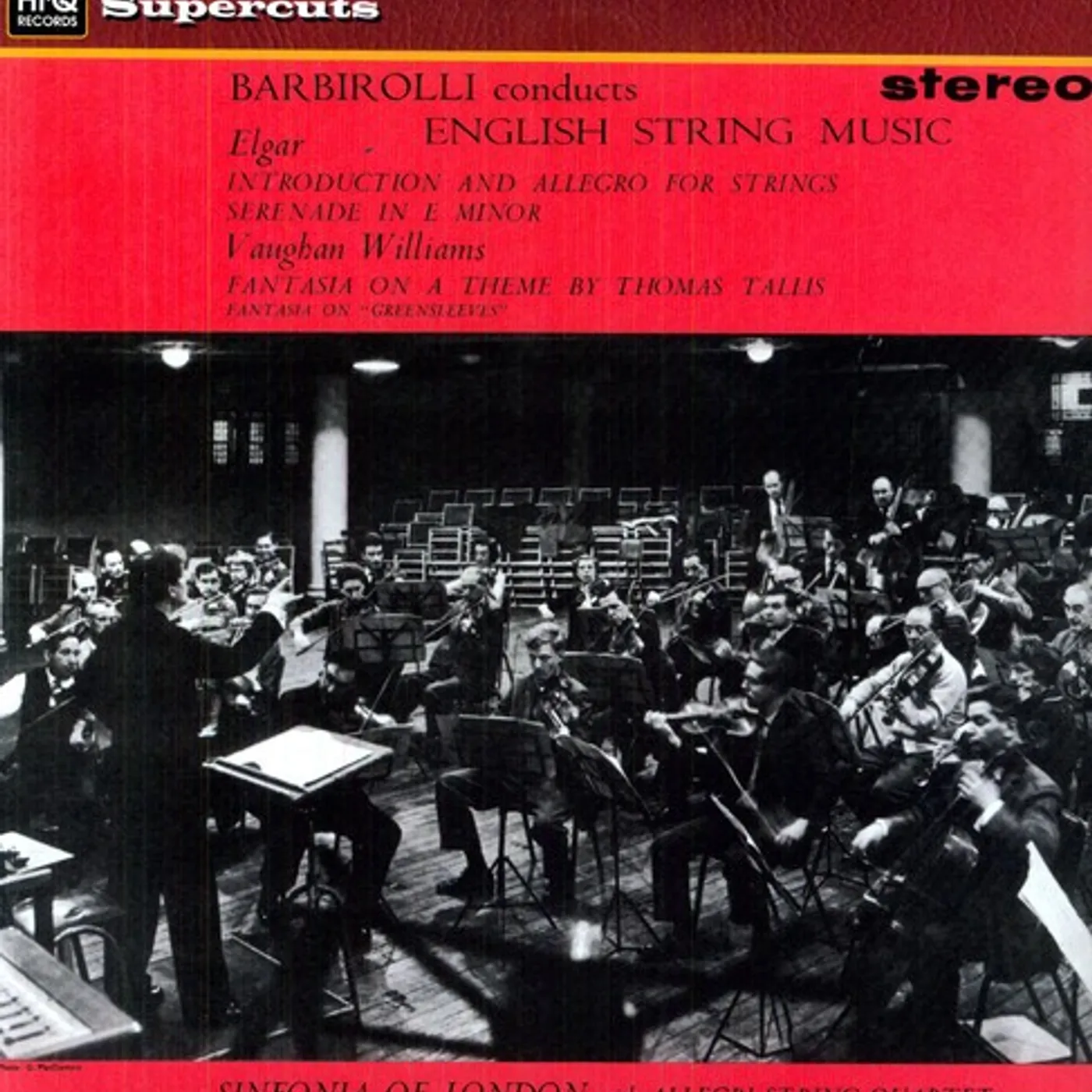 Allegri String Quartet / Sinfonia Of London ENGLISH STRING MUSIC FEATURING SIR JOHN BARBIROLLI Vinyl Record
