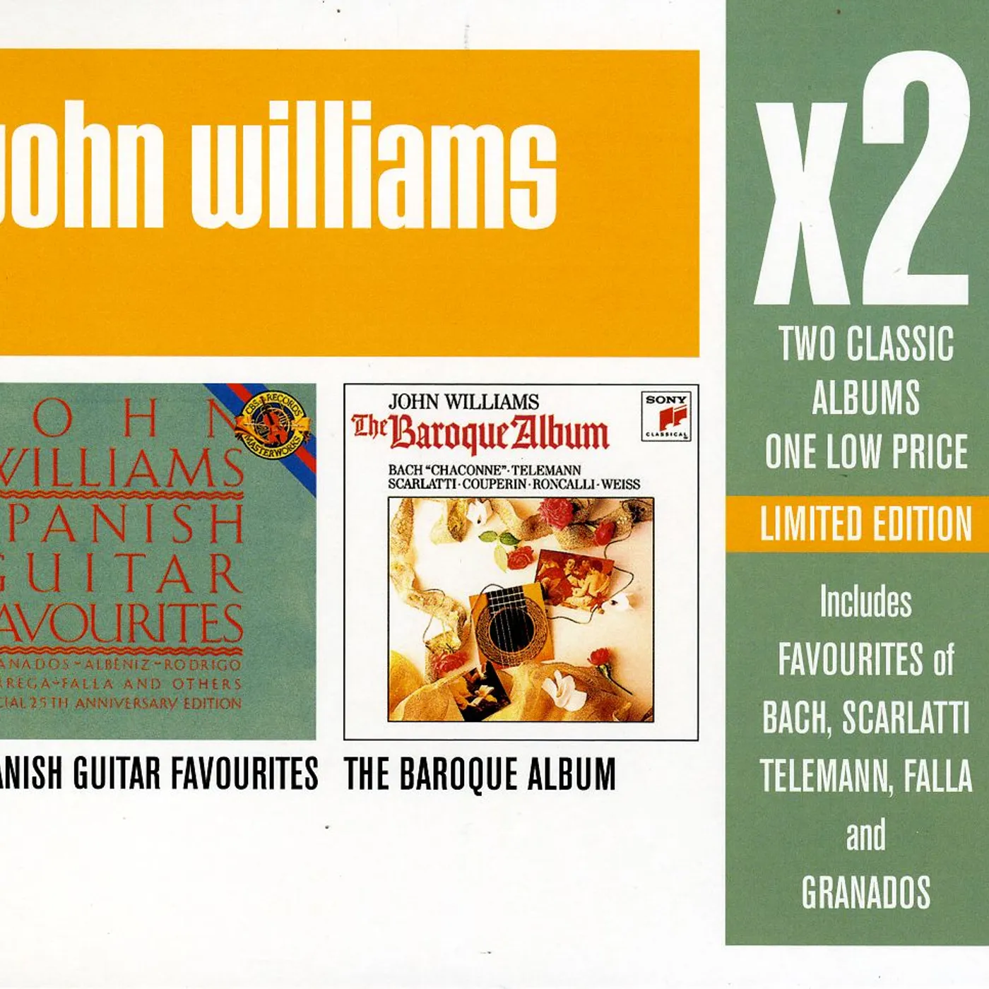 John Williams BAROQUE ALBUM / SPANISH GUITAR FAVOURITES CD