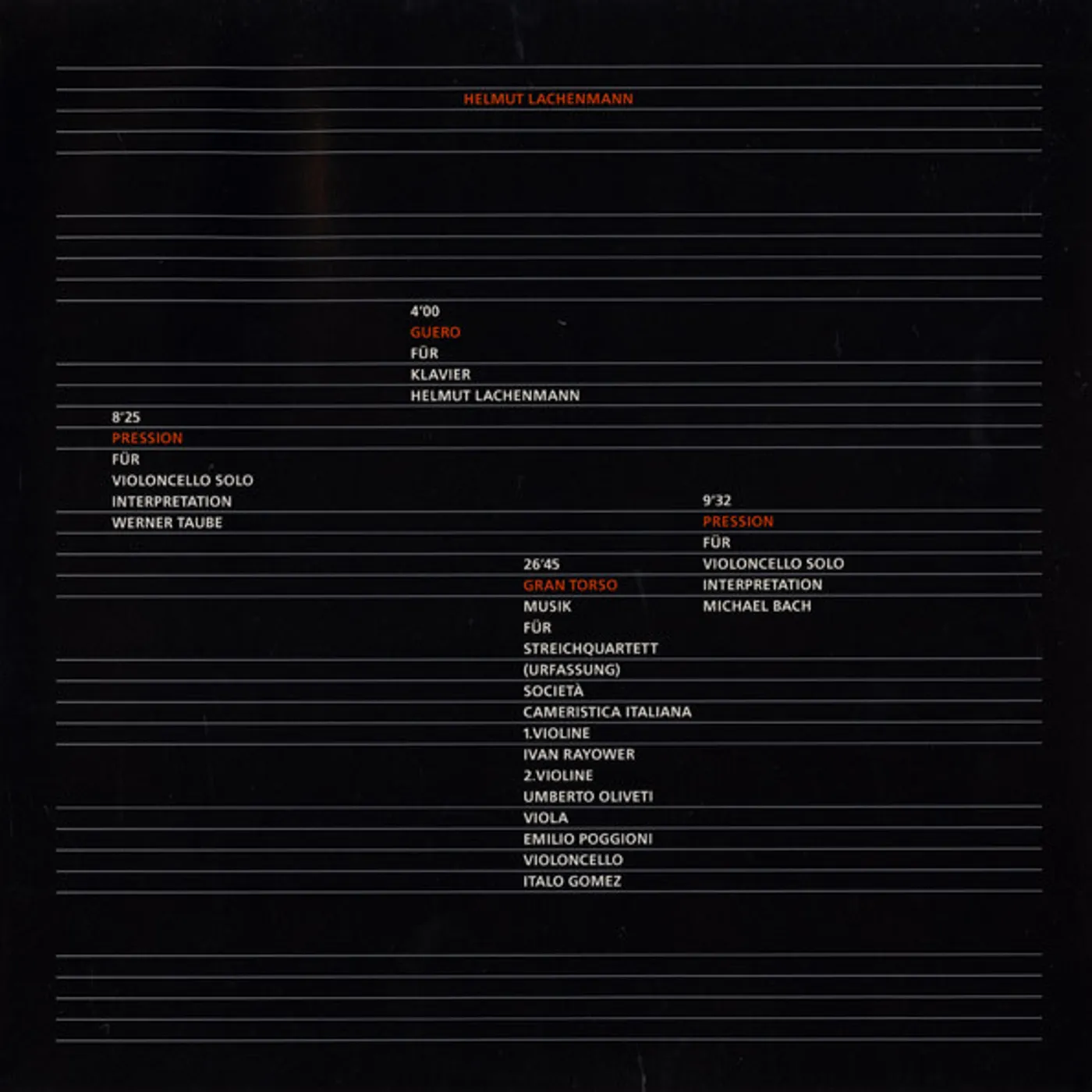 Helmut Lachenmann GUERO FUR KLAVIER Vinyl Record