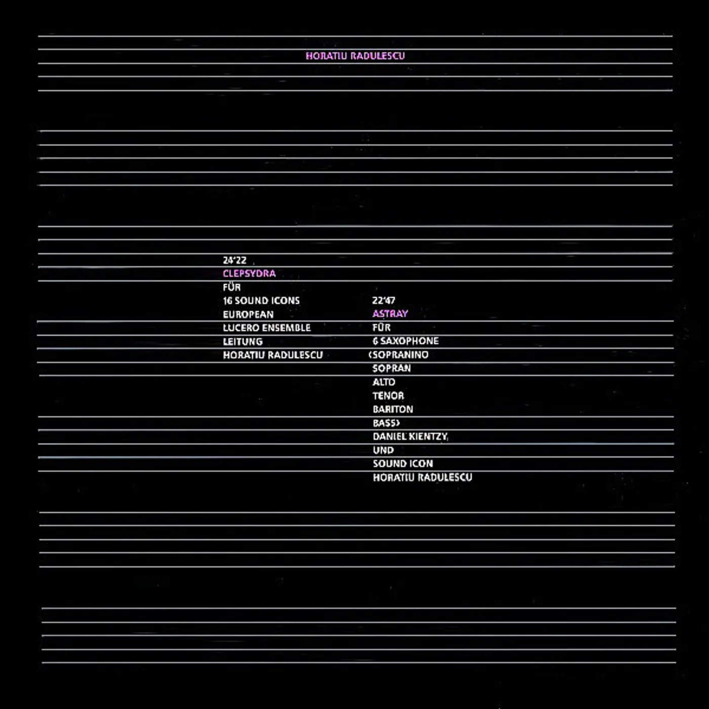Horaţiu Rădulescu CLEPSYDRA Vinyl Record