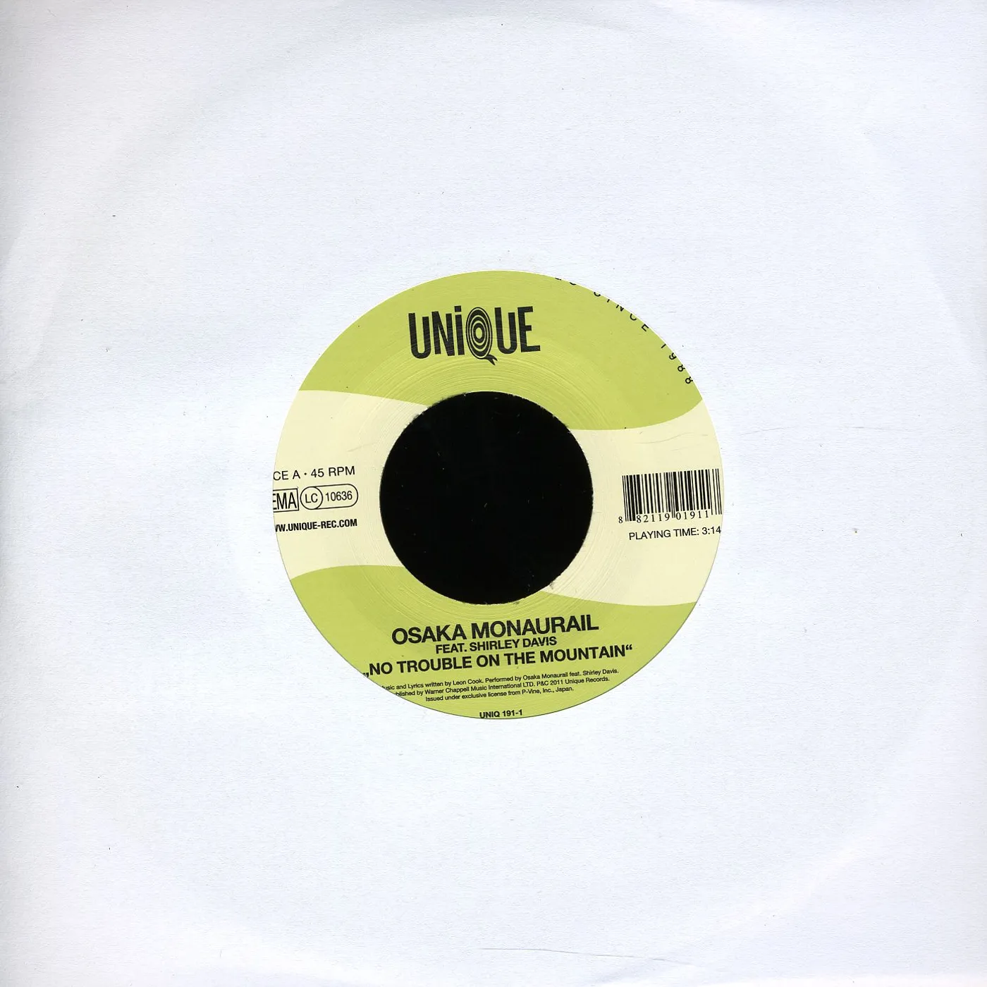 Osaka Monaurail NO TROUBLE ON THE MOUNTAIN / ARCHIPELAGO Vinyl Record