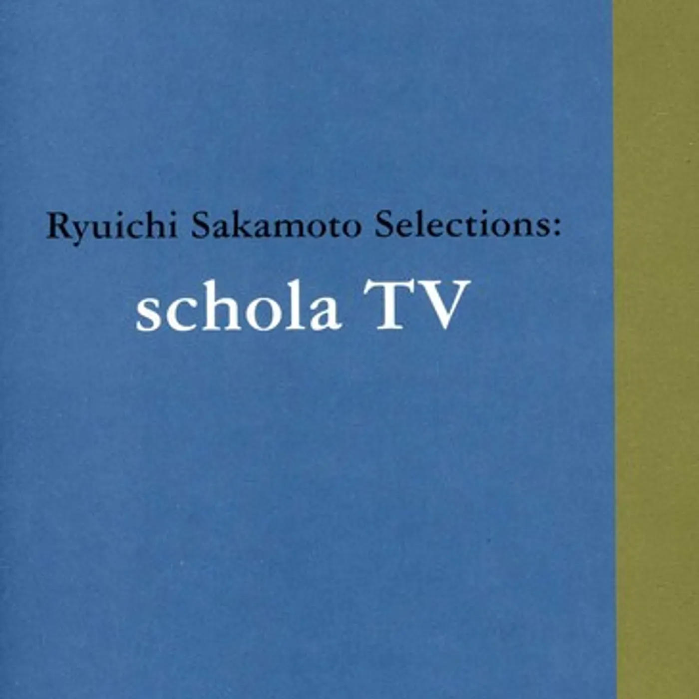 Ryuichi Sakamoto SCHOLA LIVE Blu-ray