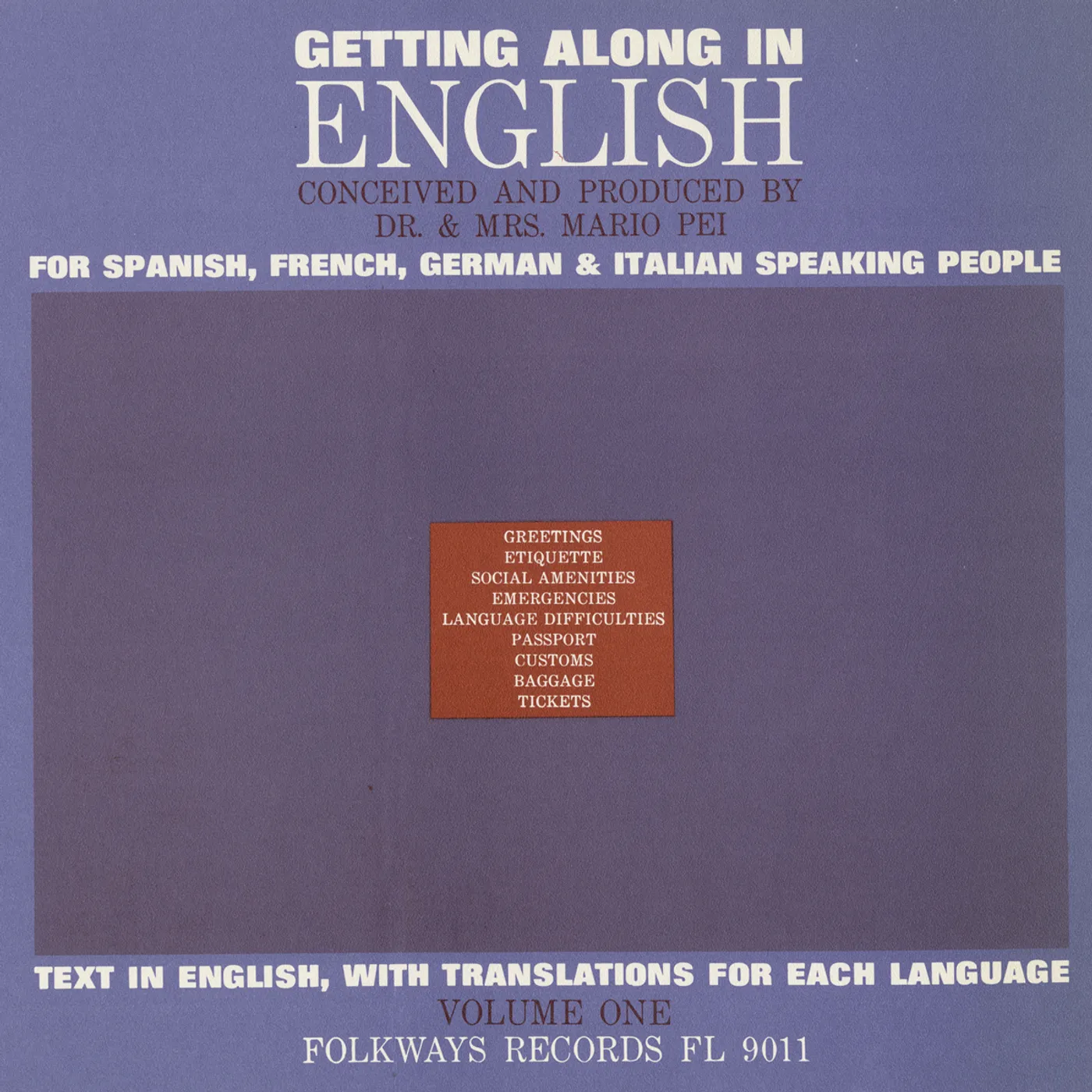 Mario Pei GETTING ALONG IN ENGLISH VOL. 1 CD