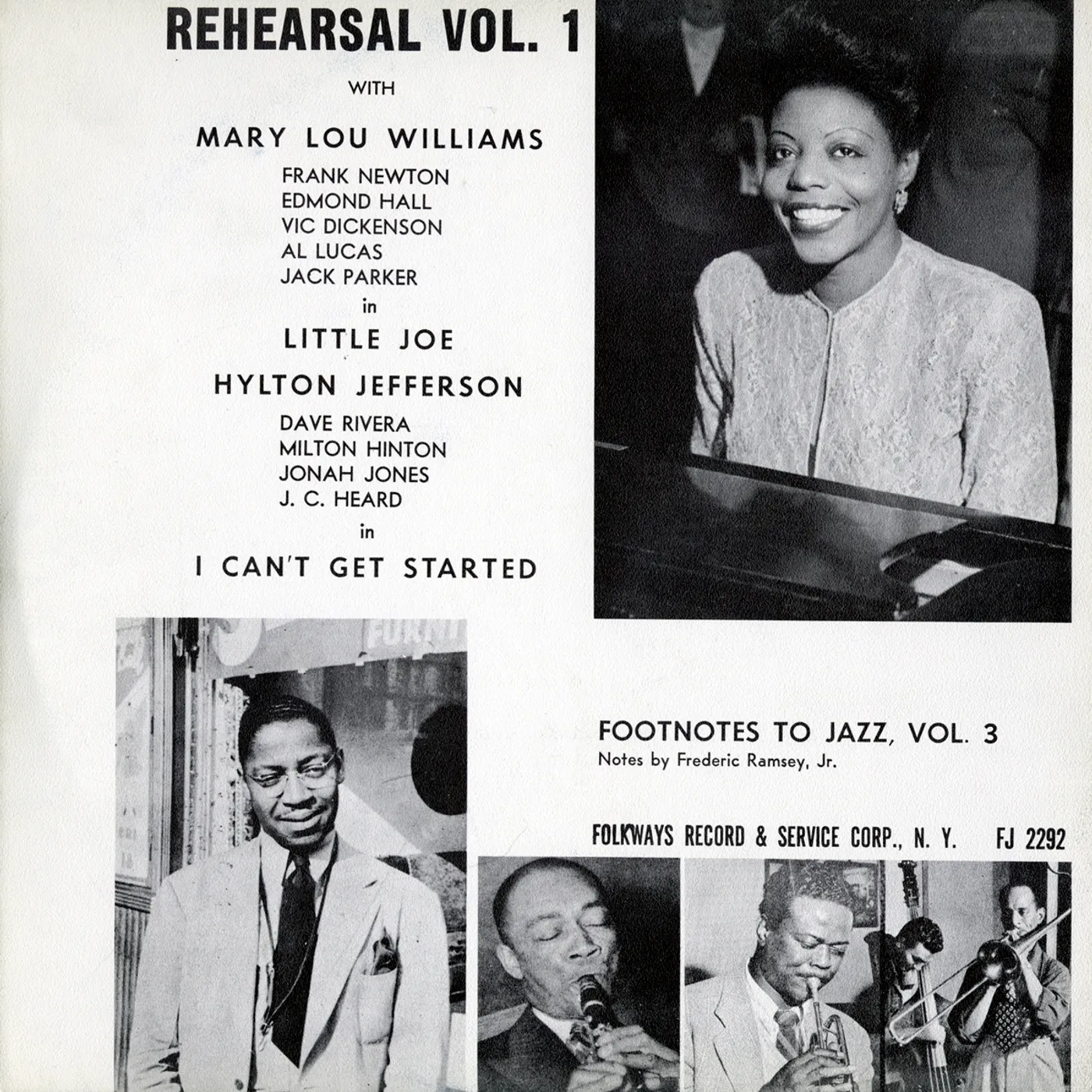 Mary Lou Williams FOOTNOTES TO JAZZ VOL. 3: JAZZ REHEARSAL I CD