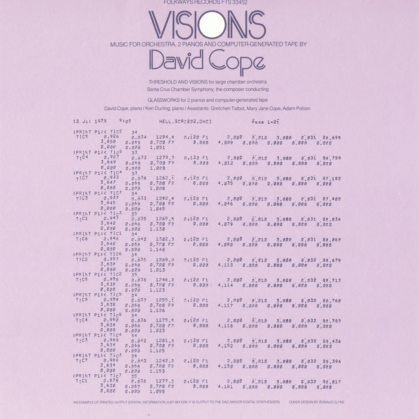 David Cope VISIONS - MUSIC FOR ORCHESTRA 2 PIANOS CD
