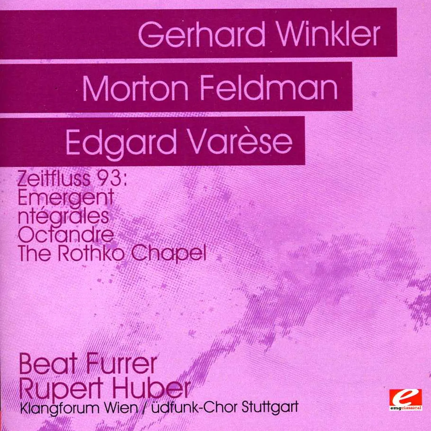Gerhard Winkler ZEITFLUSS 93: WINKLER: EMERGENT - VARESE: CD