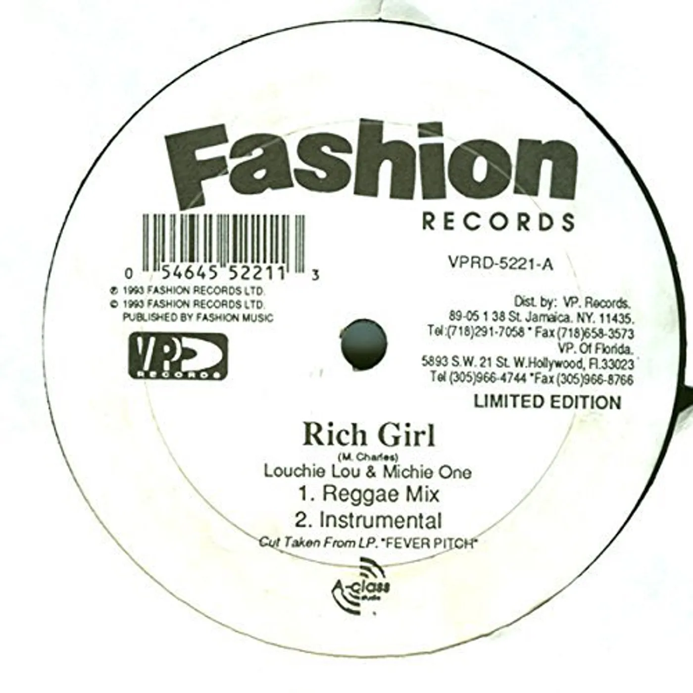 Louchie Lou Rich Girl Vinyl Record