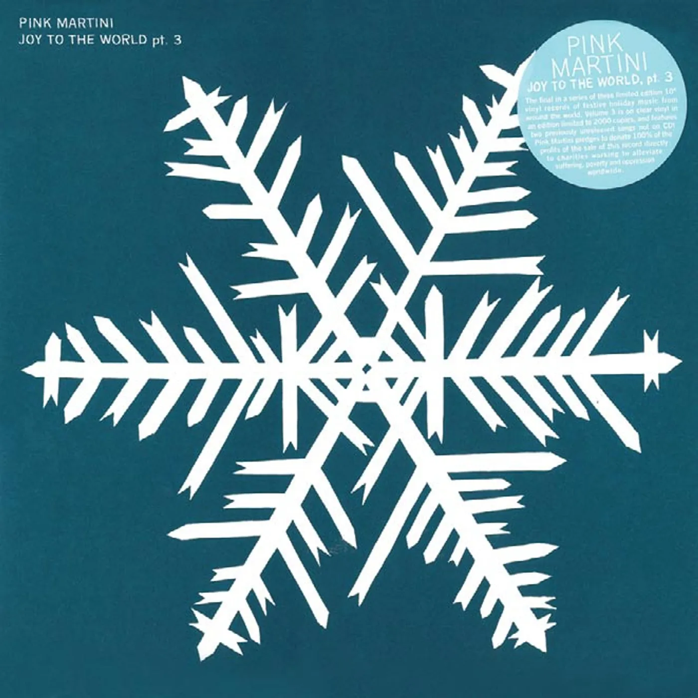 Pink Martini JOY TO THE WORLD 3 Vinyl Record