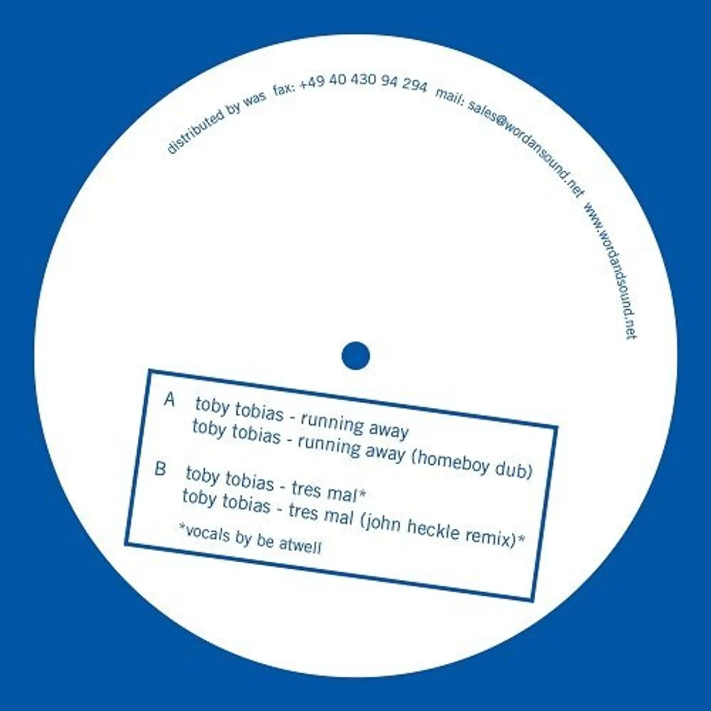 Toby Tobias MESSING WITH MY MIND Vinyl Record