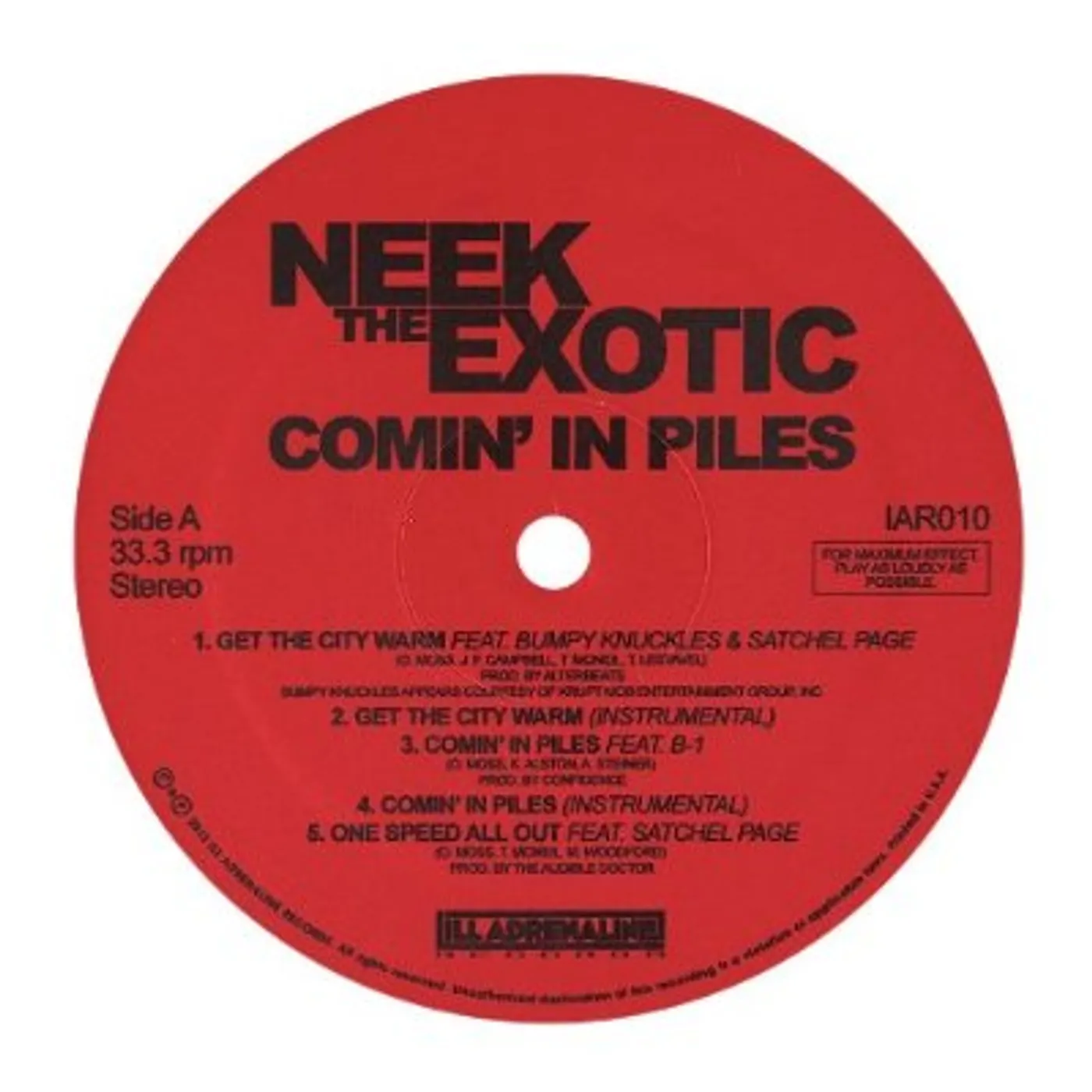 Neek The Exotic COMIN IN PILES Vinyl Record