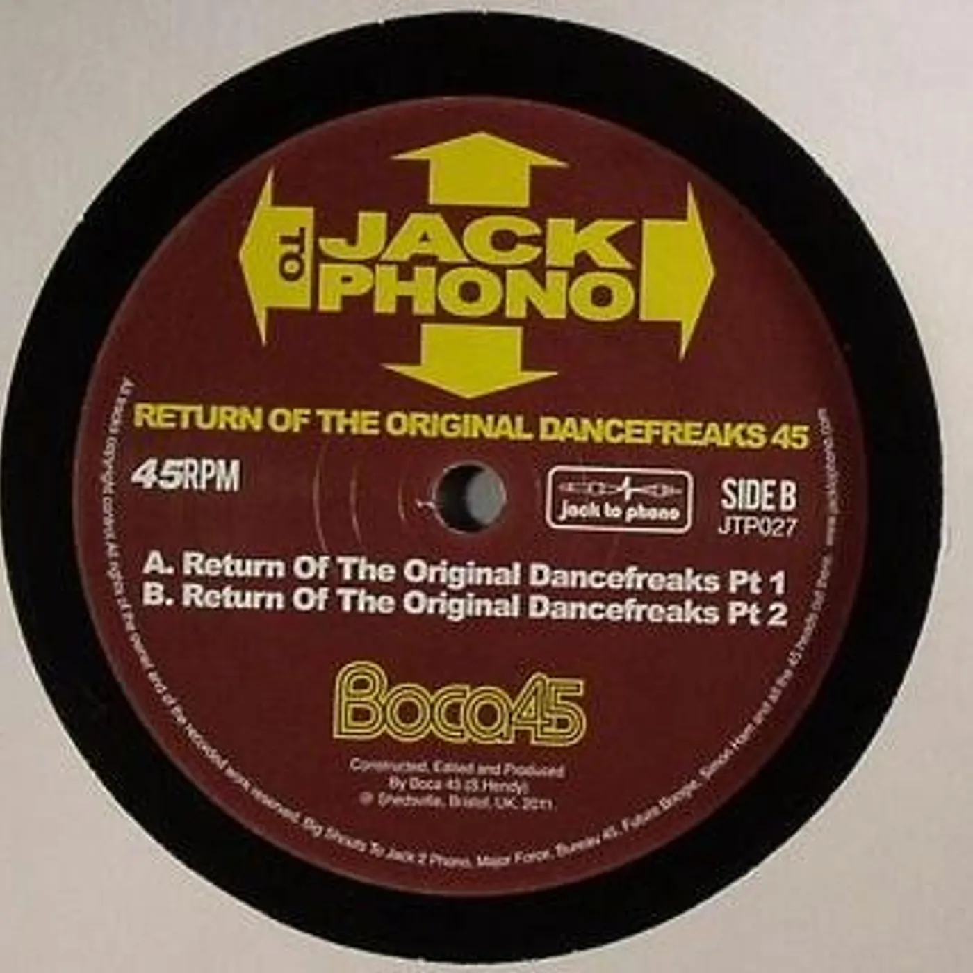 Boca 45 RETURN OF THE ORIGINAL DANCEFREAKS PART 1 Vinyl Record