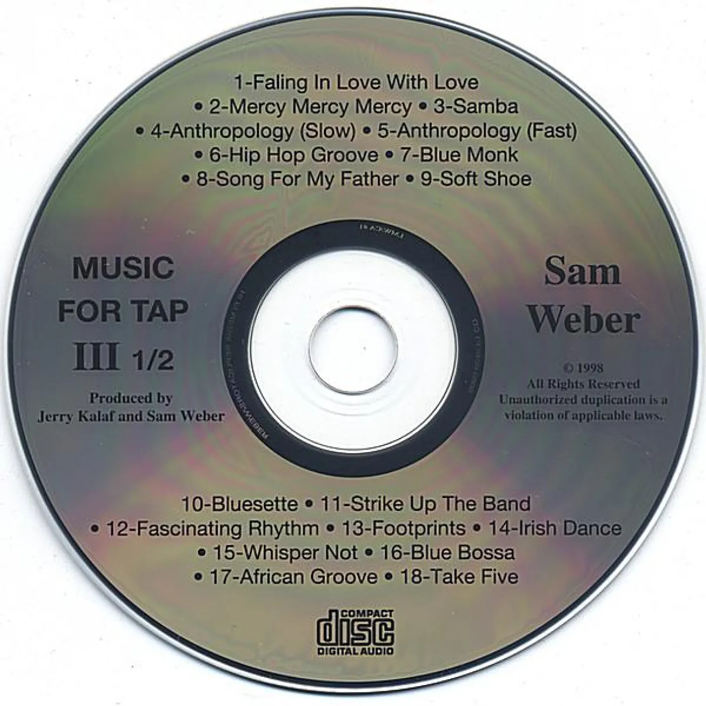 Sam Weber MUSIC FOR TAP 3.5 CD