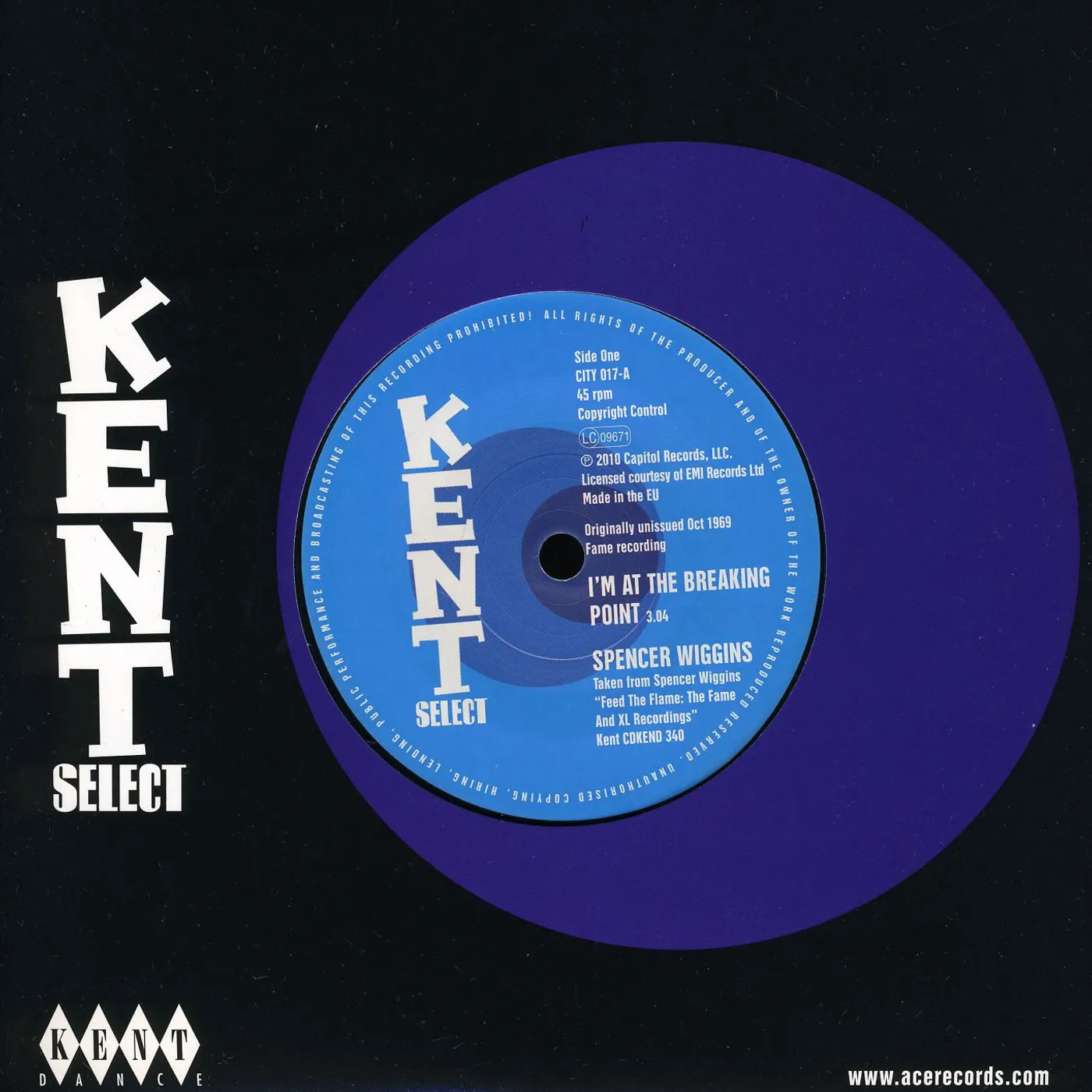 Spencer Wiggins I'M AT THE BREAKING POINT / MAKE ME YOURS Vinyl Record