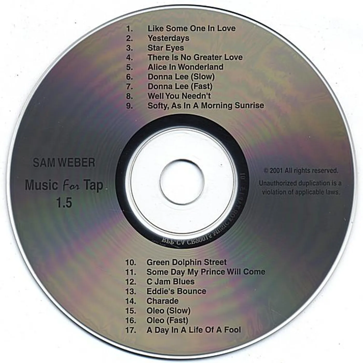 Sam Weber MUSIC FOR TAP 1.5 CD