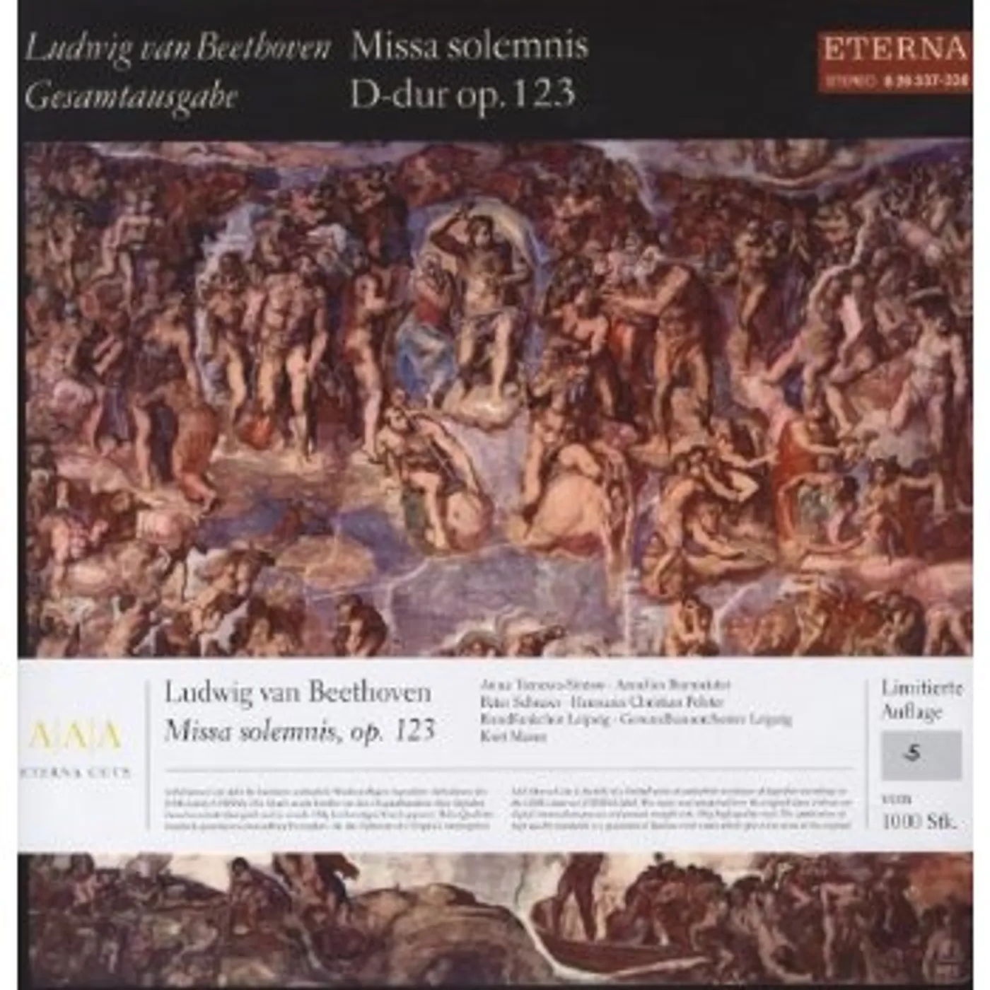 Beethoven / Tomowa-Sintow / Burmeister MISSA SOLEMNIS OP 123 Vinyl Record