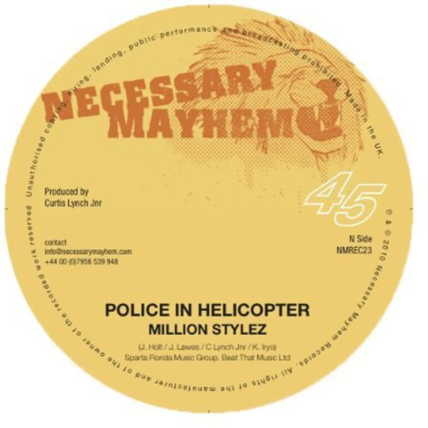 Million Stylez POLICE IN HELICOPTER Vinyl Record