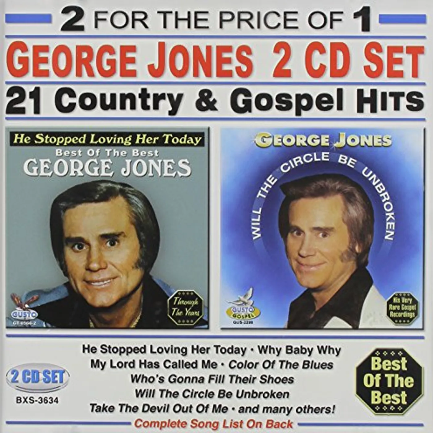 George Jones 21 COUNTRY & GOSPEL HITS CD