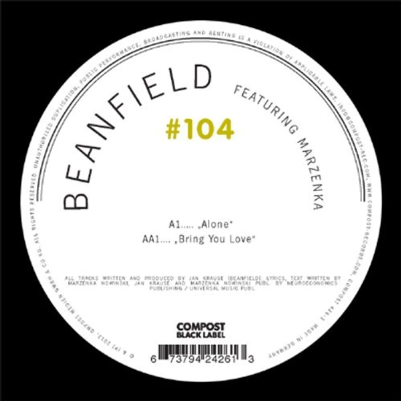 Beanfield COMPOST BLACK LABEL 104 Vinyl Record