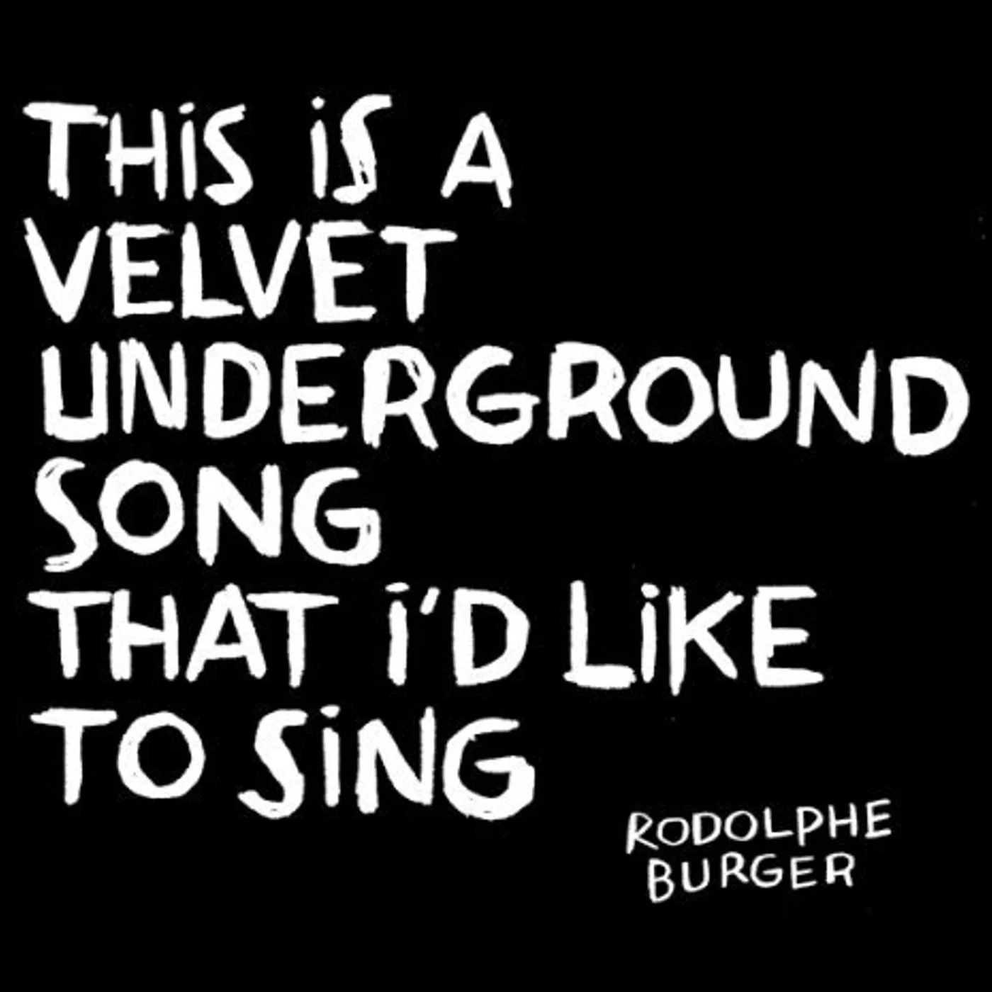 Rodolphe Burger THIS IS A VELVET UNDERGROUND SONG THAT I'D LIKE TO Vinyl Record