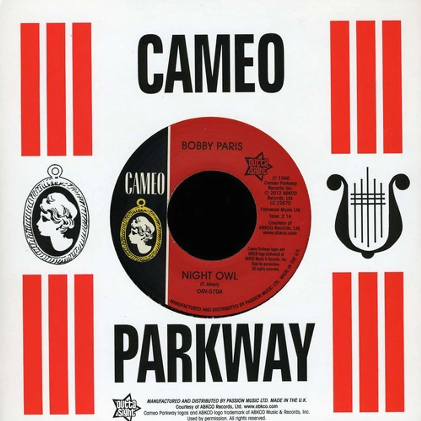 Bobby Paris NIGHT OWL/TEARS ON MY PILLOW Vinyl Record