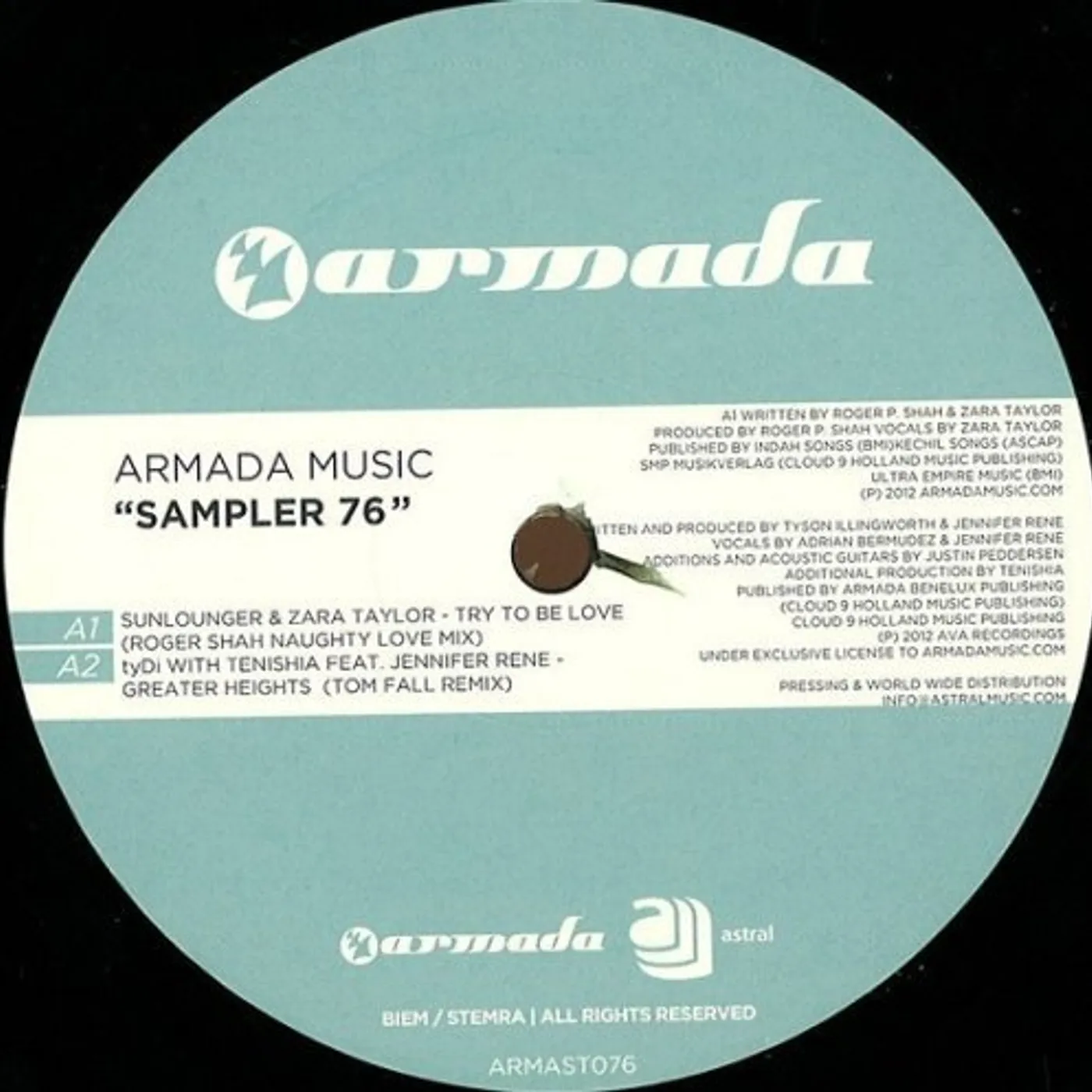 ARMADA MUSIC SAMPLER 76 Vinyl Record - Holland Release